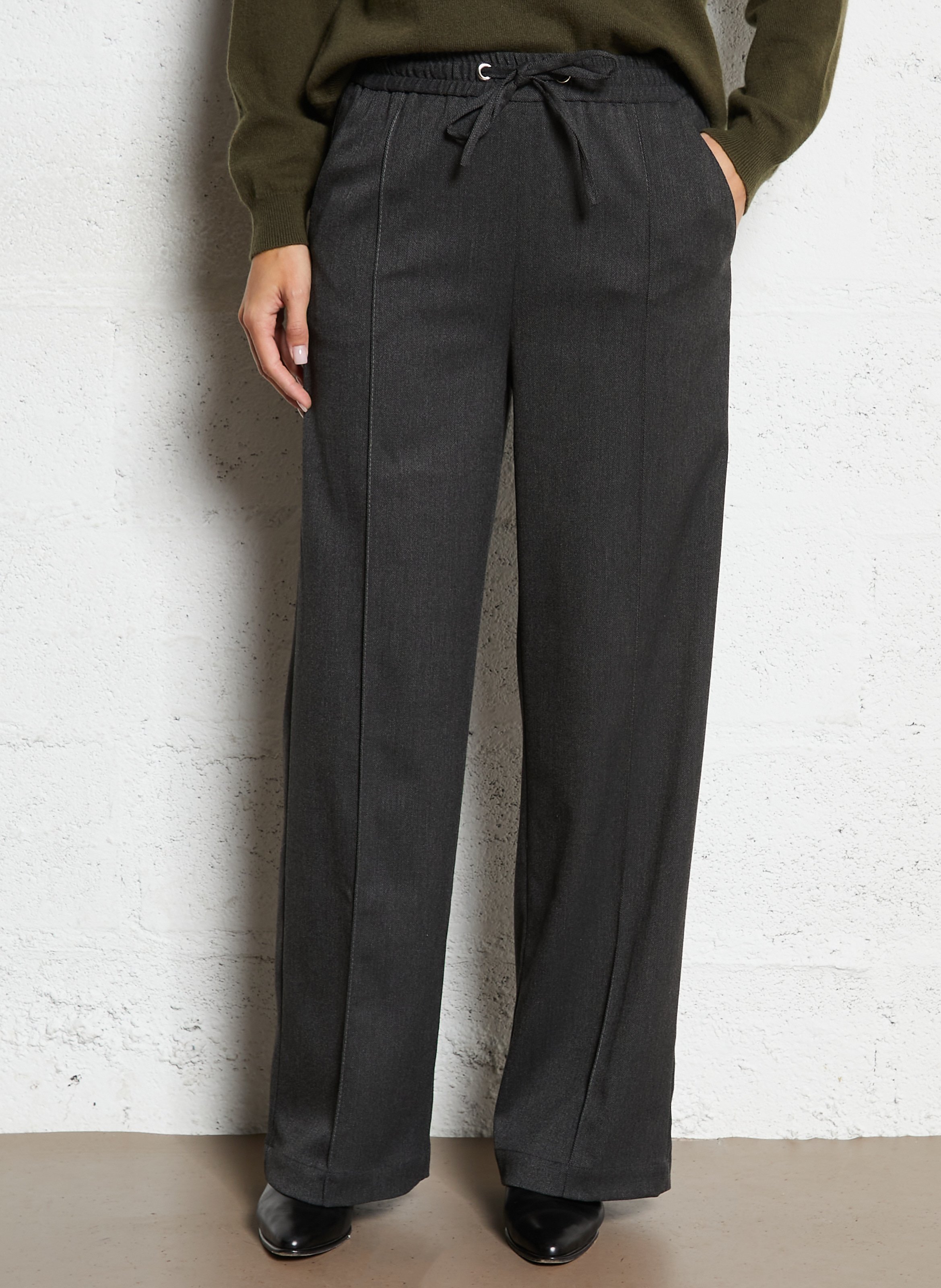 Pantalon large taille mi-haute SUD EXPRESS Gris