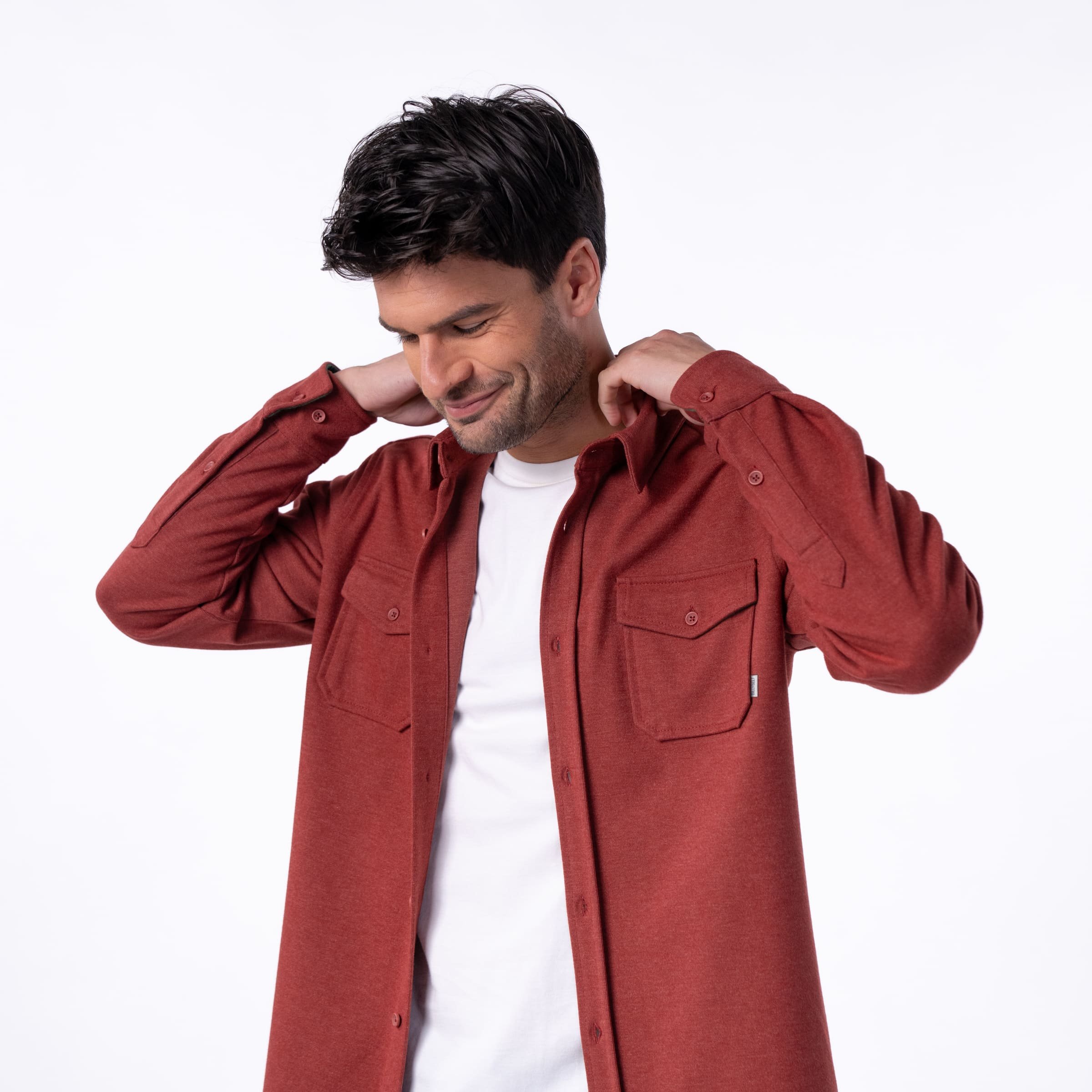 Recycled polyester overshirt BILLYBELT Red
