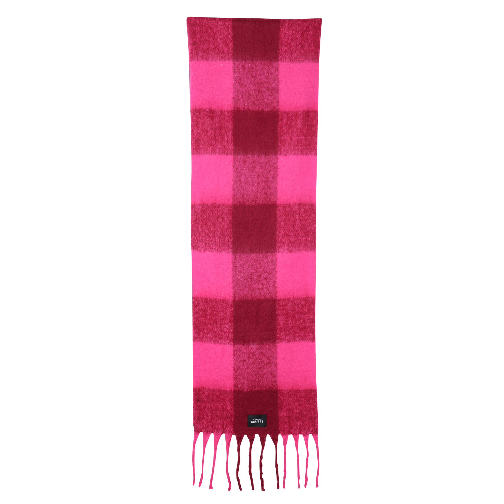Fringed printed scarf LE TEMPS DES CERISES Purple
