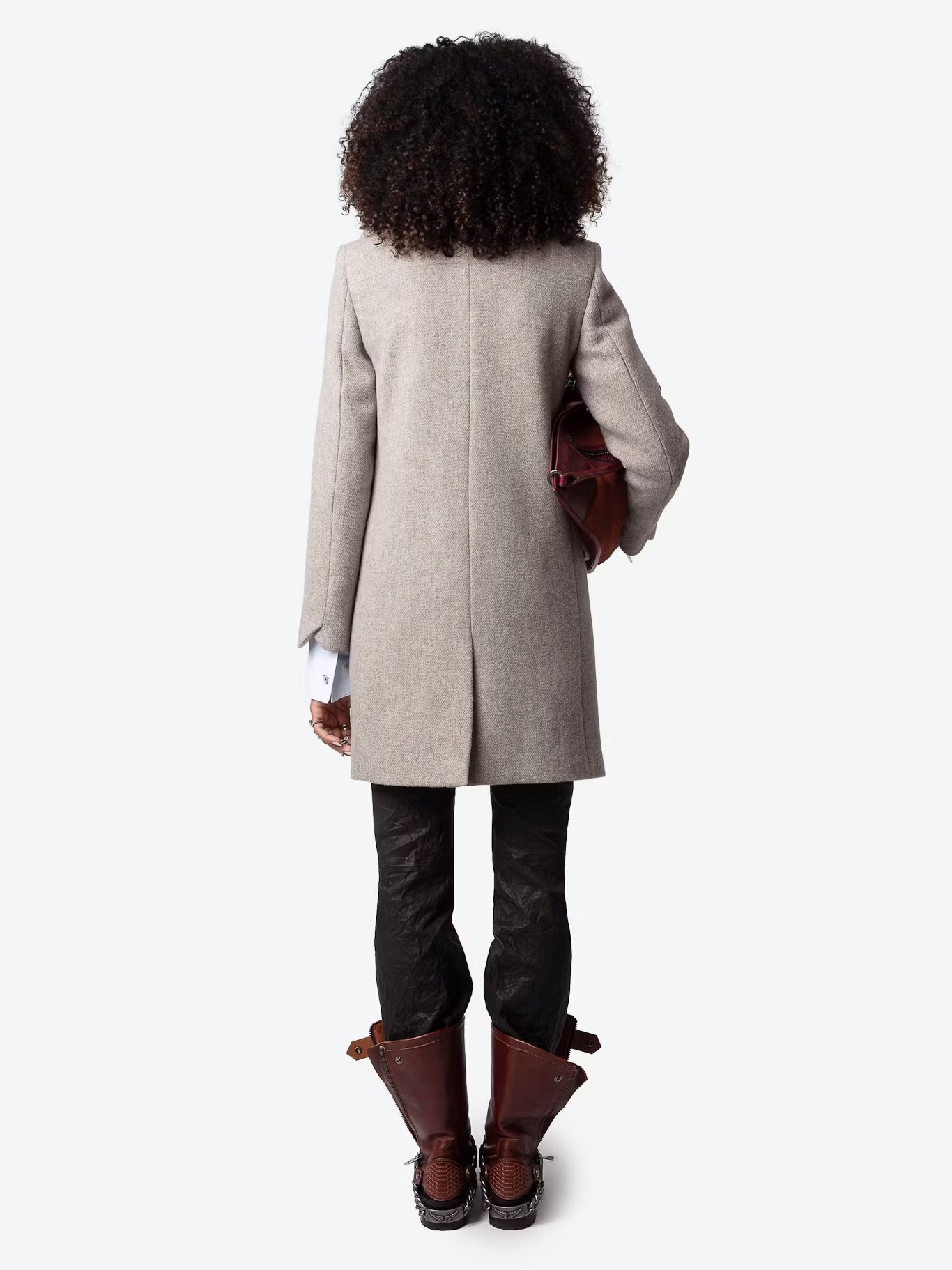 Manteau droit en laine recyclée  ZADIG&VOLTAIRE Beige