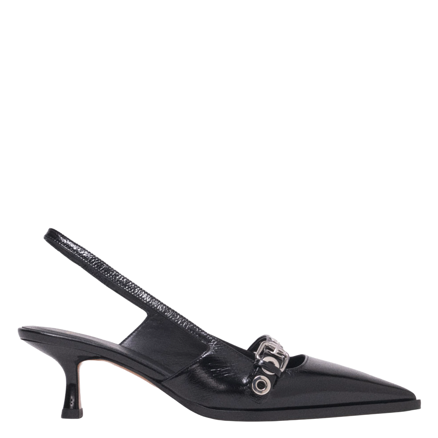 Escarpins slingback en cuir lisse MAJE Noir