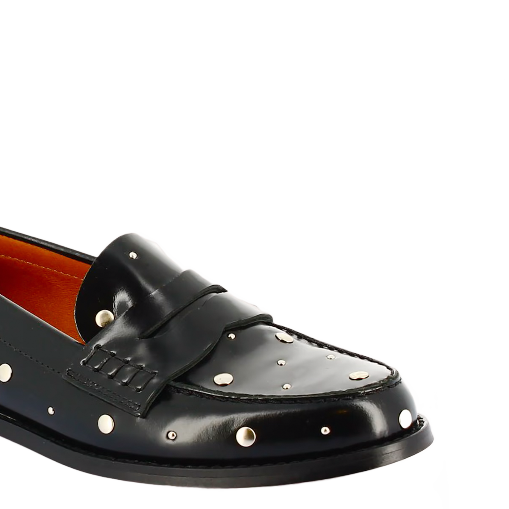 Mocassins en cuir à studs JONAK Noir