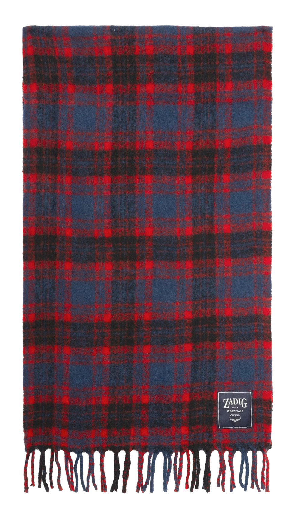 Echarpe rectangulaire à carreaux  ZADIG&VOLTAIRE Rouge