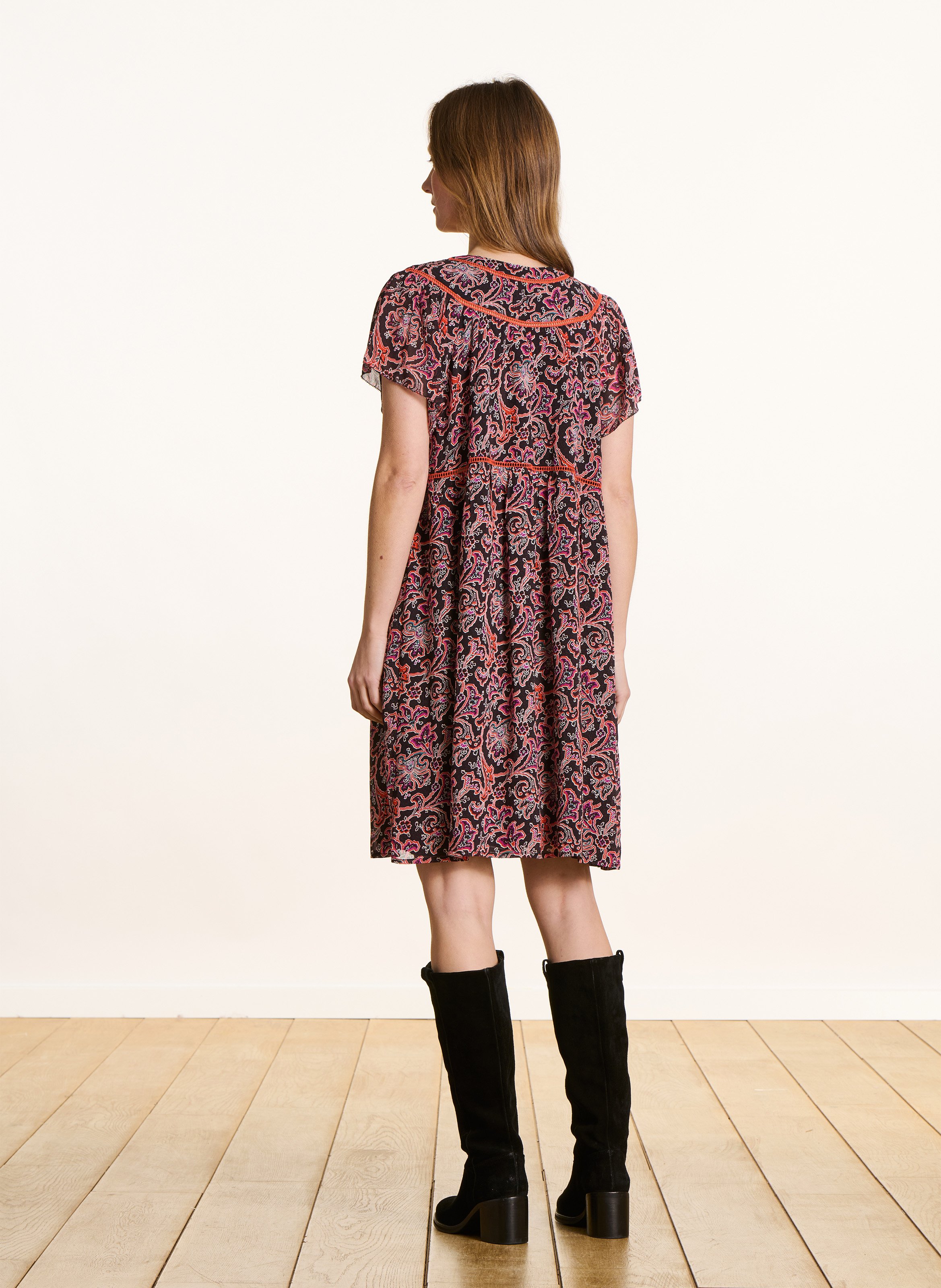 Robe courte droite imprimée LA FEE MARABOUTEE Multicolore