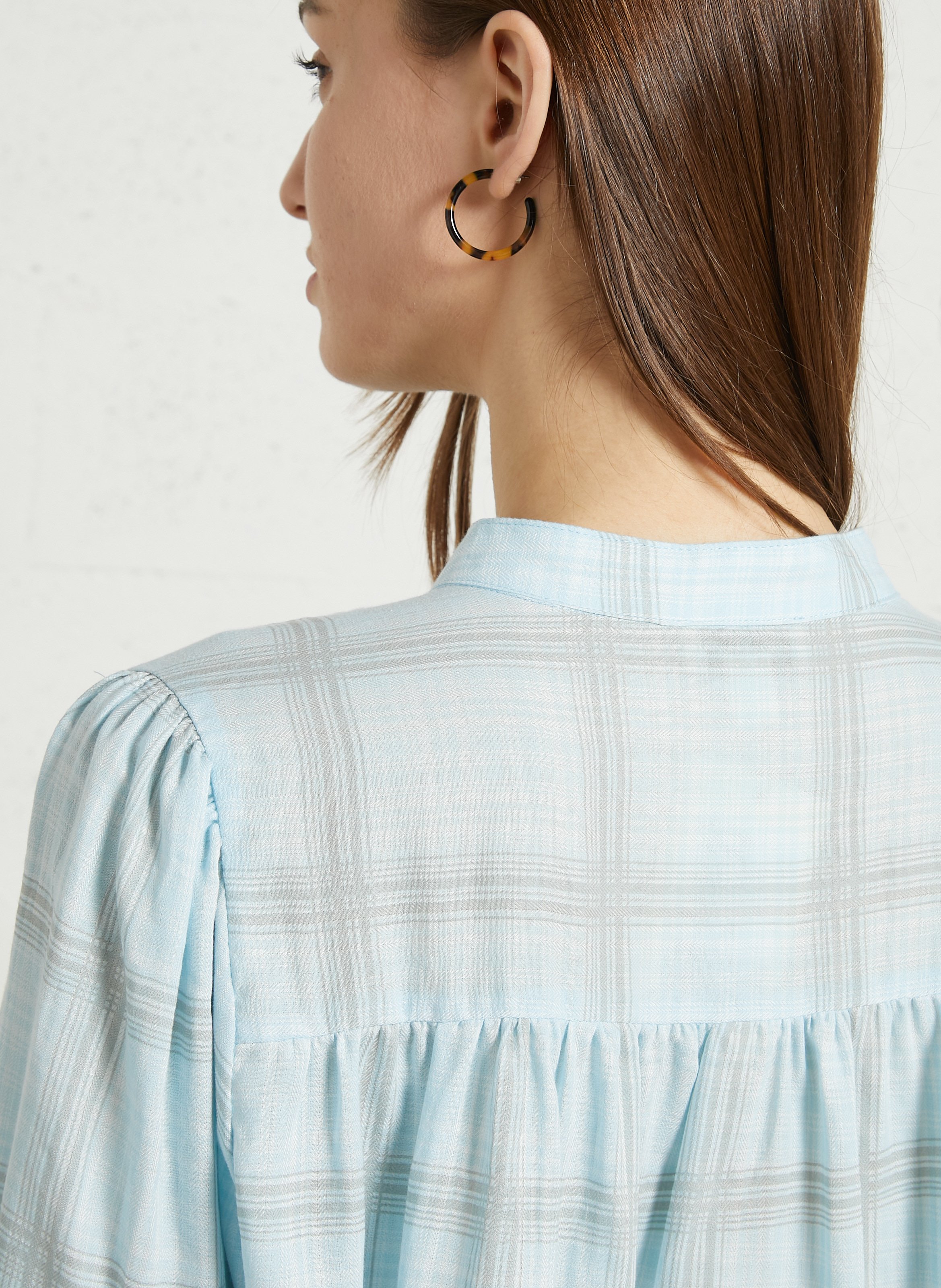 Blouse col rond à carreaux SEE U SOON Vert