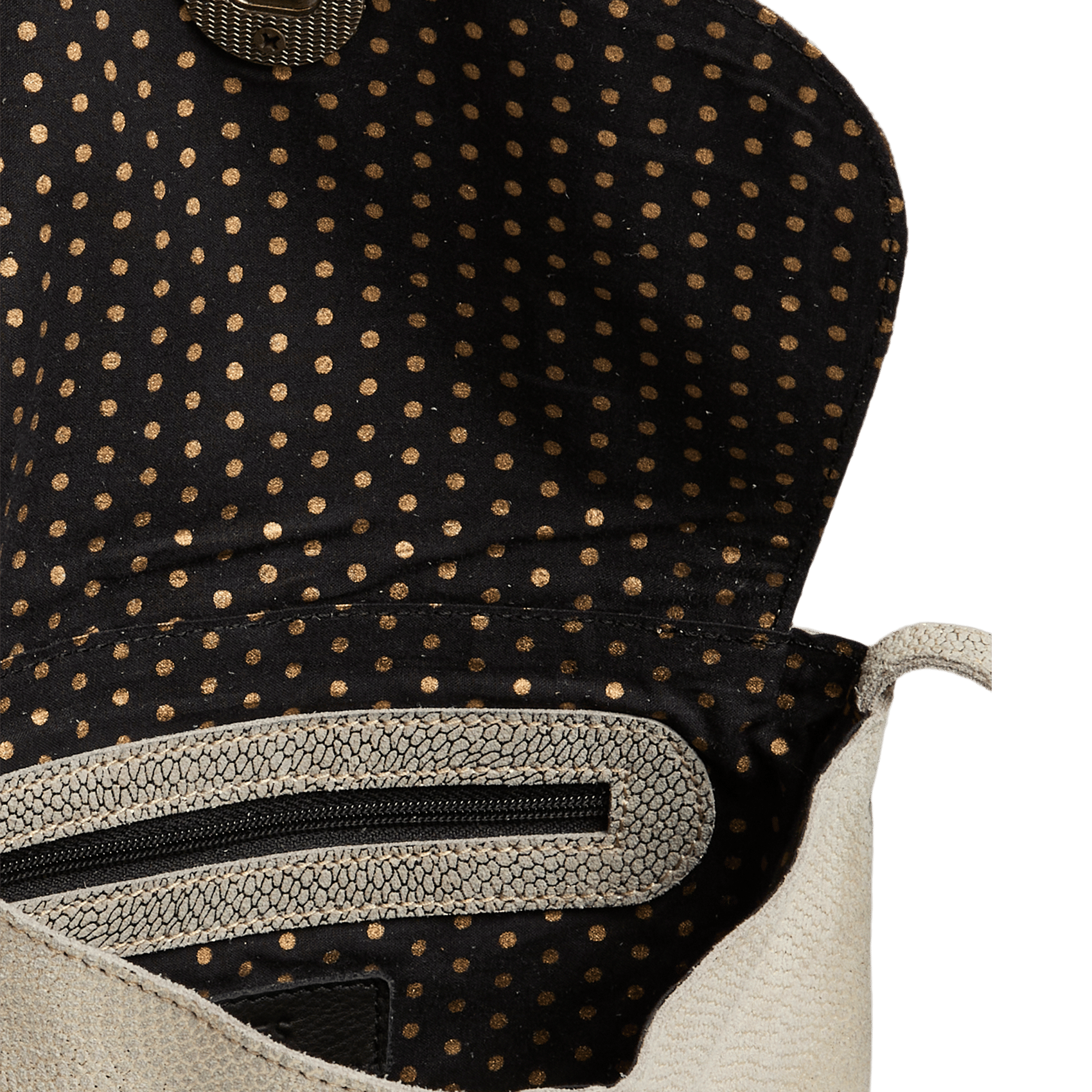 Glanzende, leren crossbodytas PIECES Beige