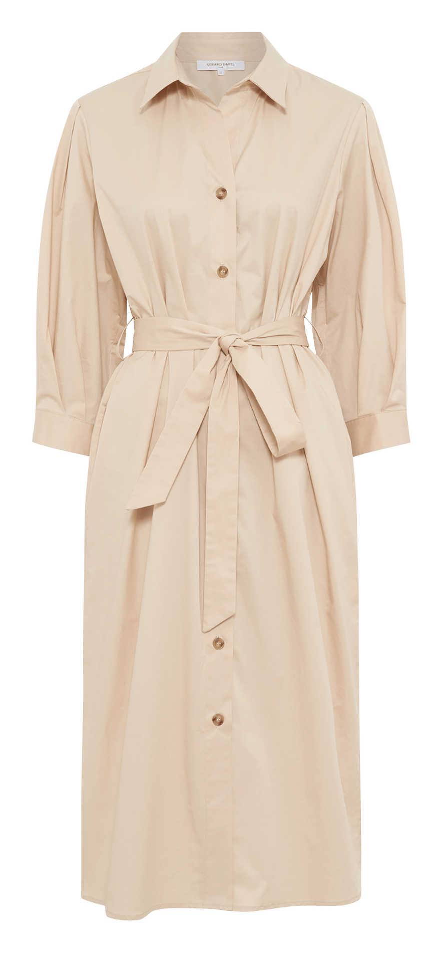 Robe midi ceinturée unie GERARD DAREL Beige