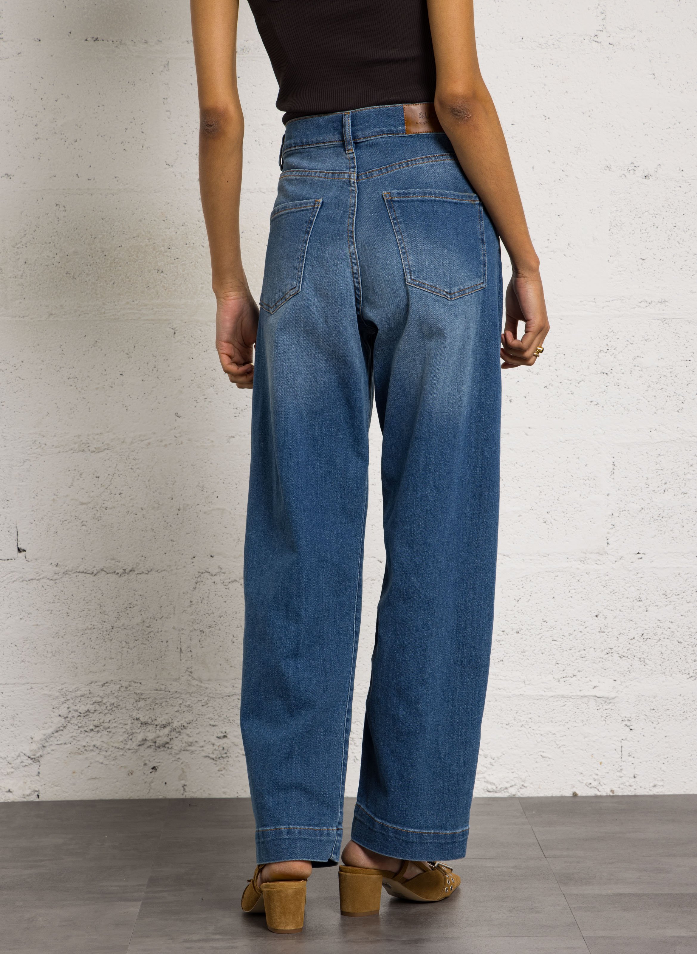 Jean boyfriend taille haute SUD EXPRESS Bleu