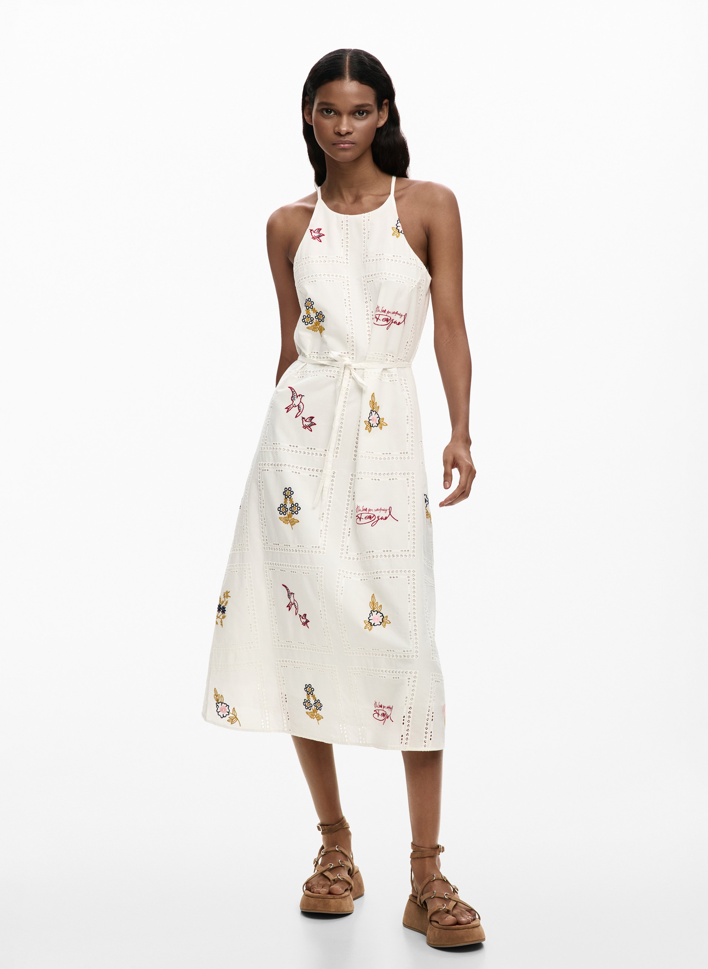 Robe midi imprimée DESIGUAL Blanc
