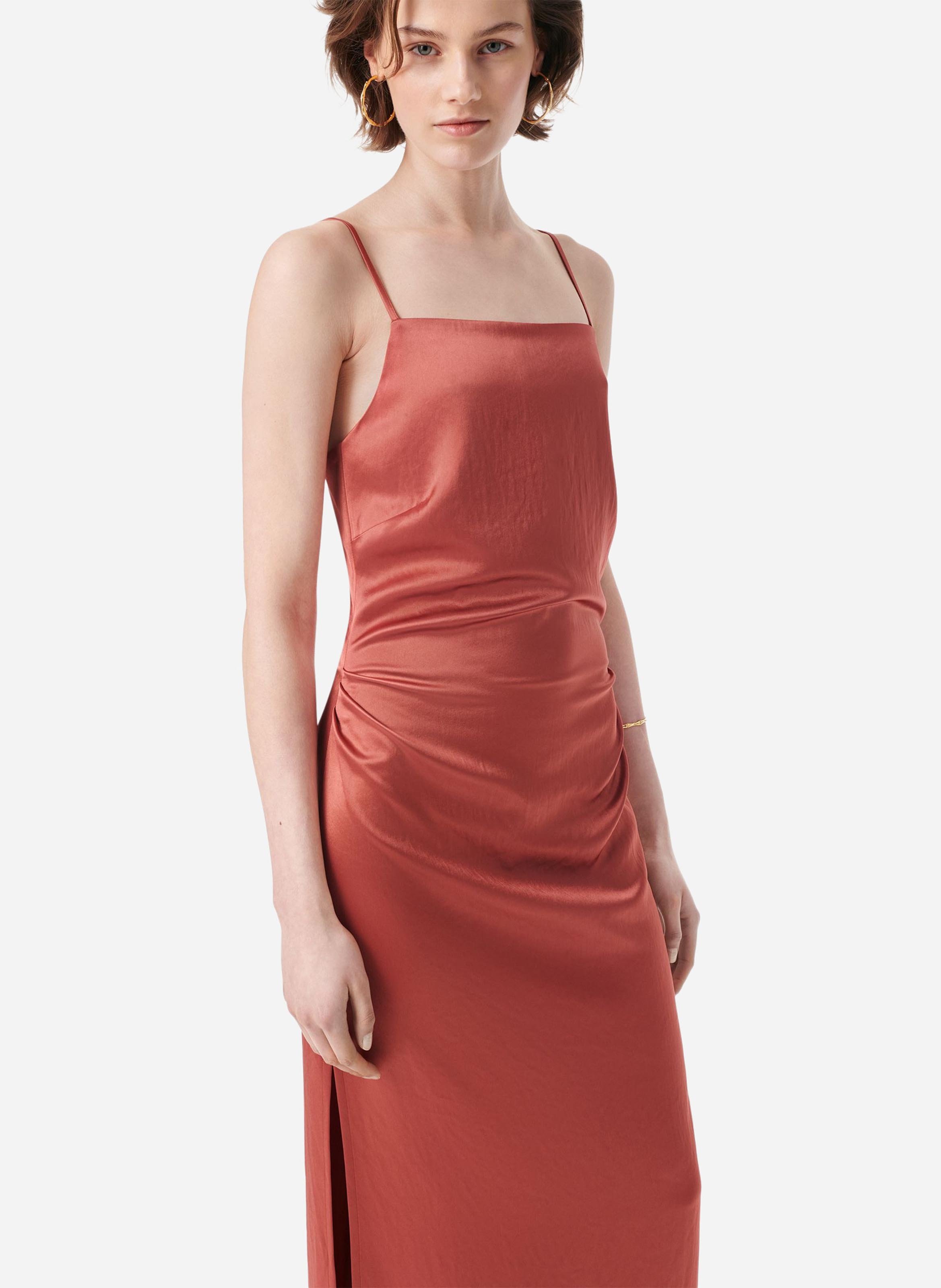 Lange jurk met rechte kraag VANESSA BRUNO Rood