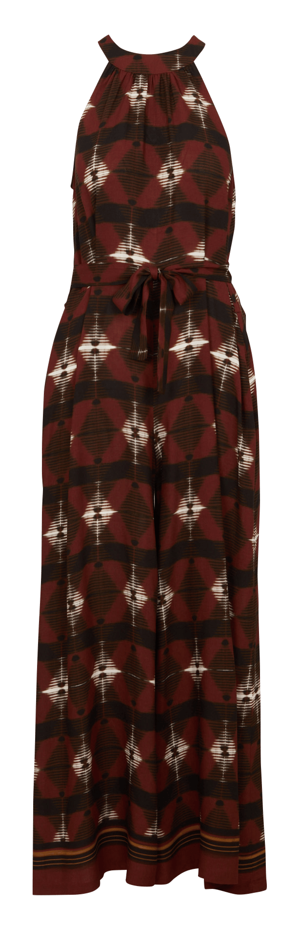 Combinaison droite col montant imprimé LA FEE MARABOUTEE Marron