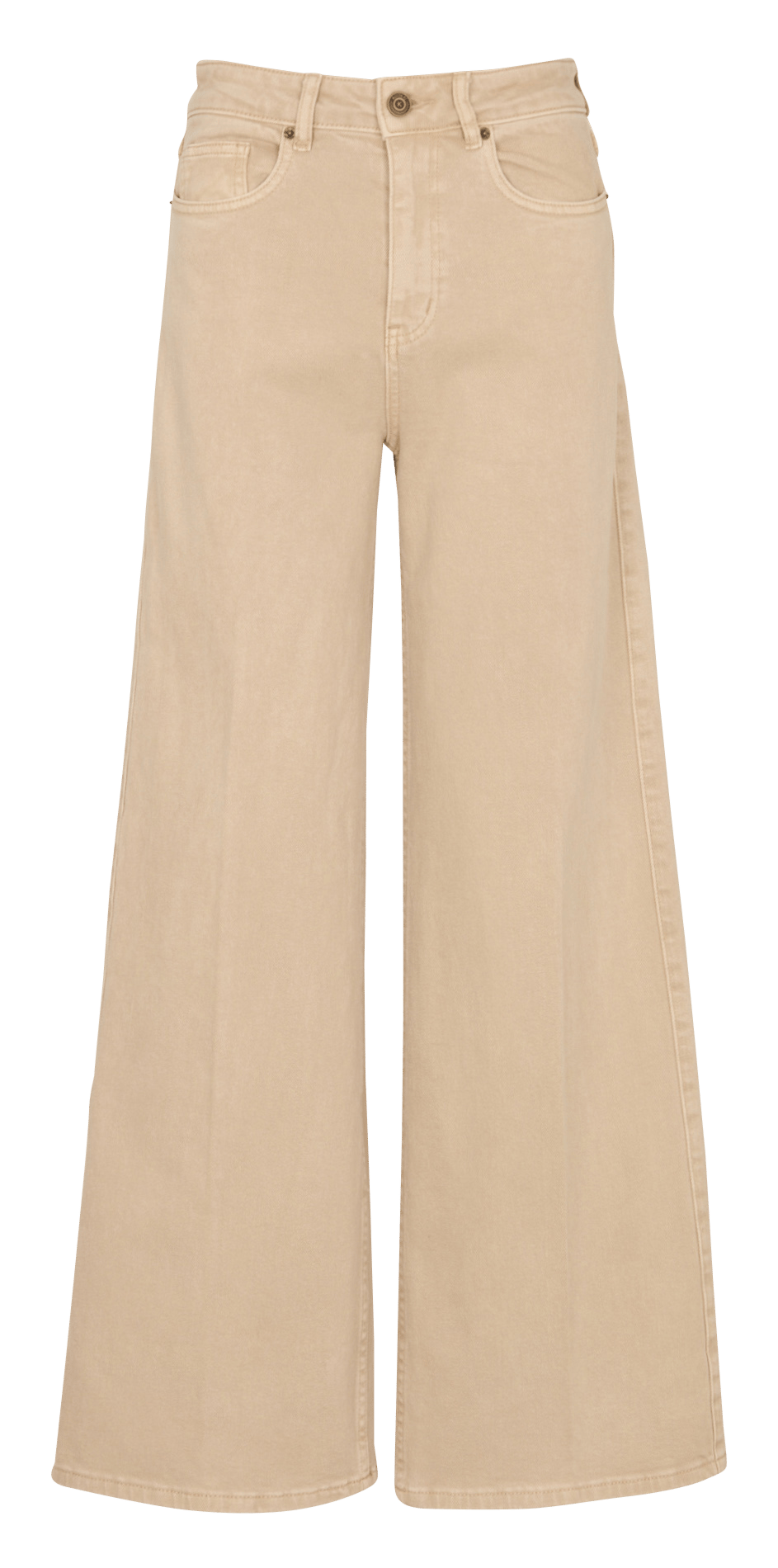 High-rise wide-leg cotton-blend jeans KOOKAI Beige