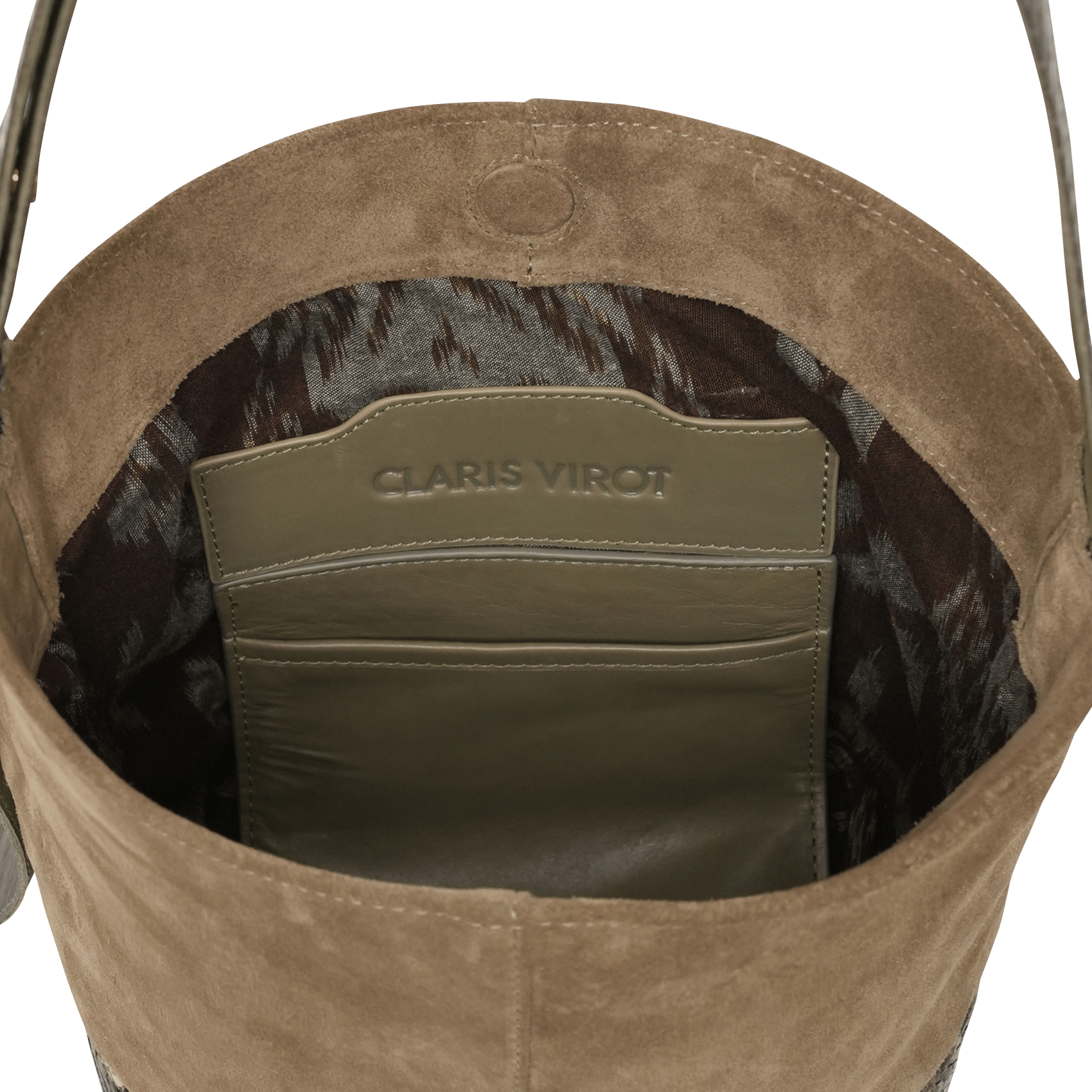 Umhängetasche aus Leder CLARIS VIROT Khaki