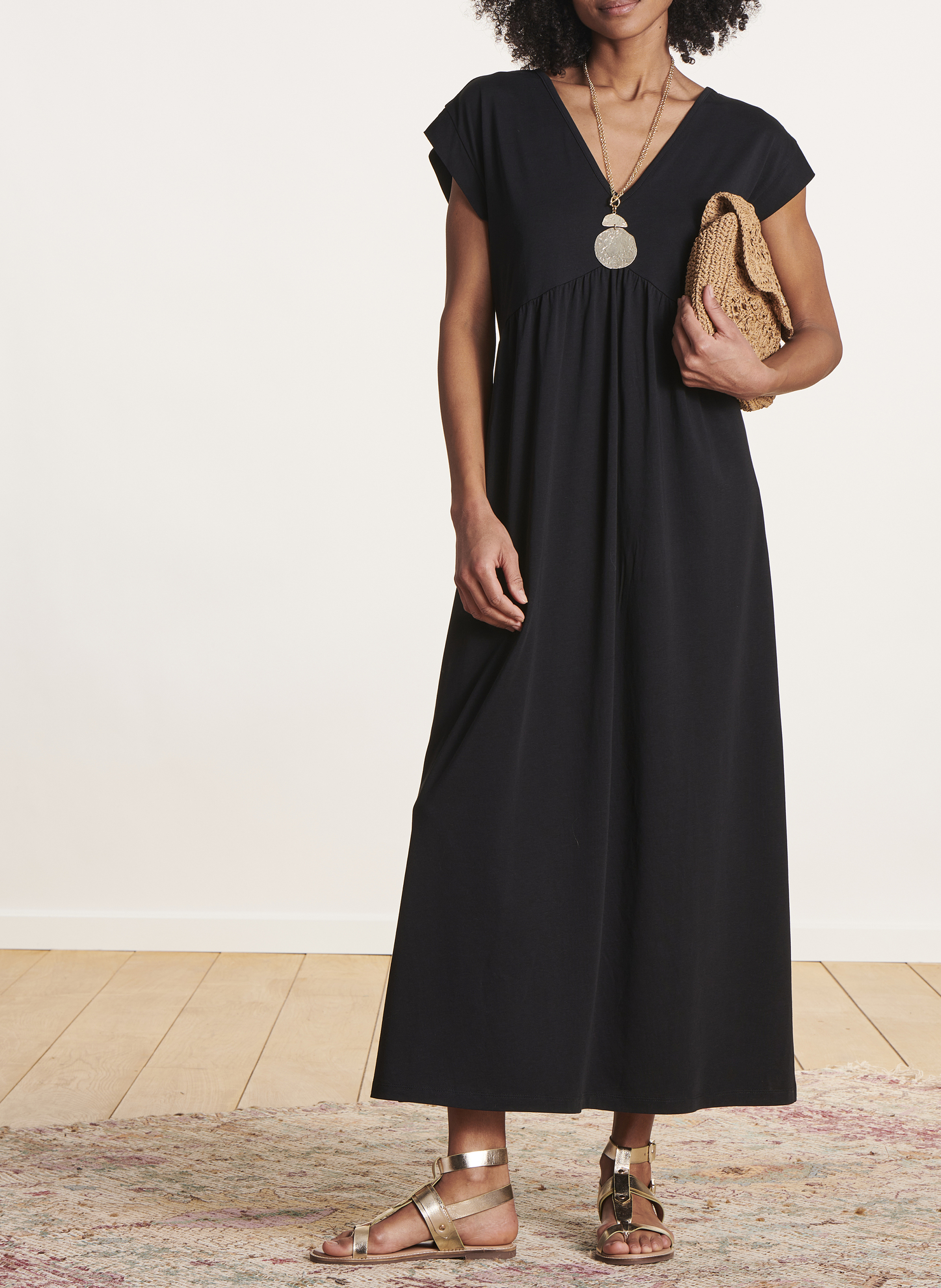 Robe longue col V  LA FEE MARABOUTEE