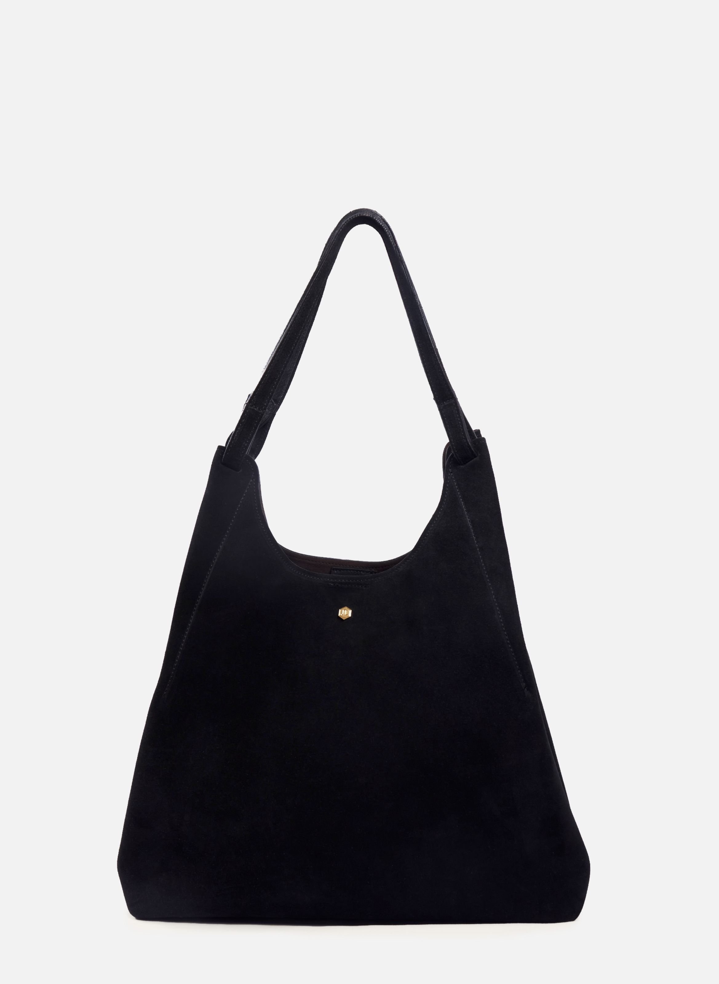 Sybil Tote Bag in Leather and Suede JULES & JENN Black