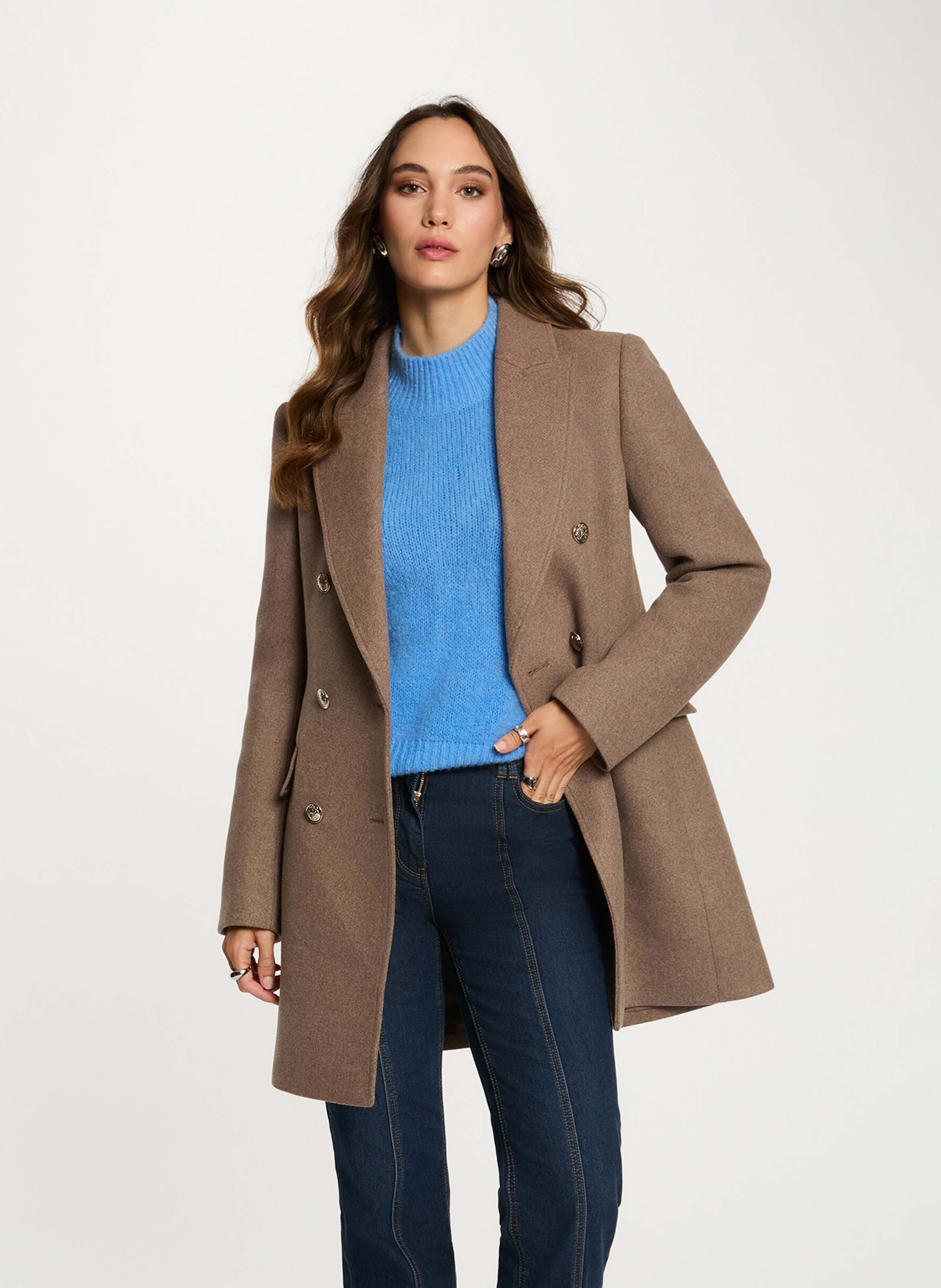 Fitted blazer coat | Brown MORGAN Women