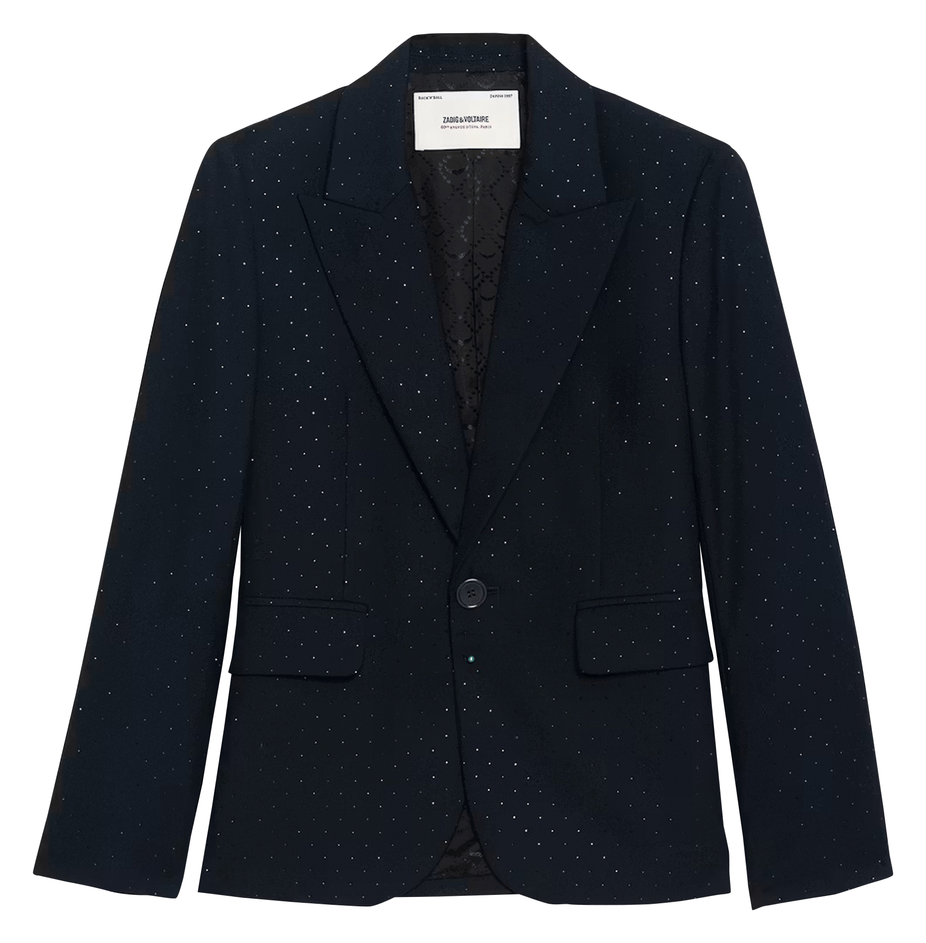 Blazer droit à strass ZADIG&VOLTAIRE Bleu