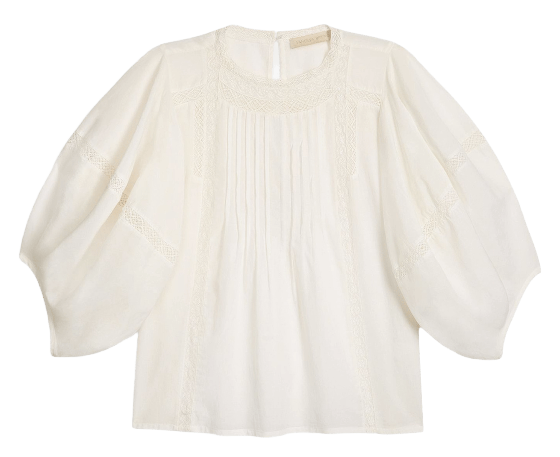 Round-neck cotton-blend blouse VANESSA BRUNO White