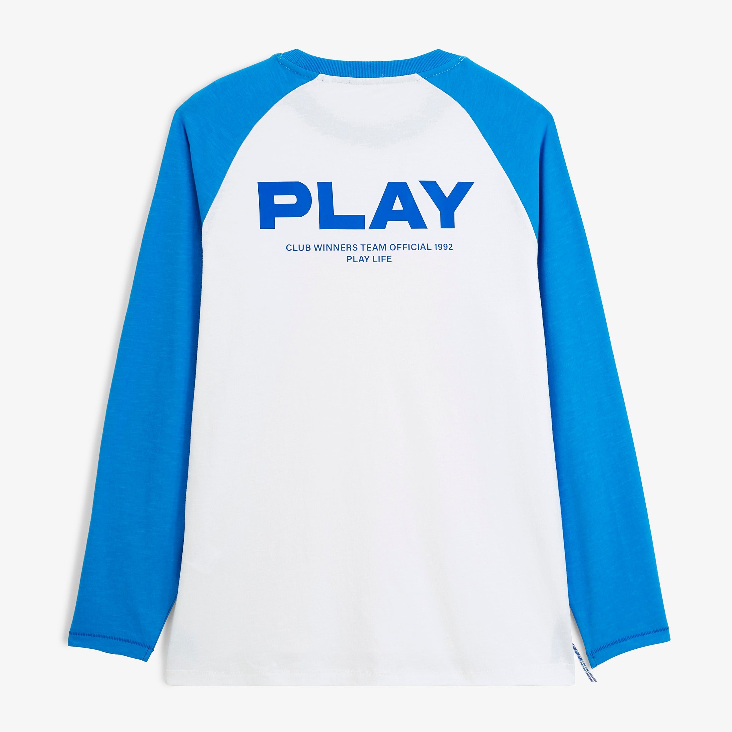 Long-sleeve round neck printed play T-shirt. SERGE BLANCO White