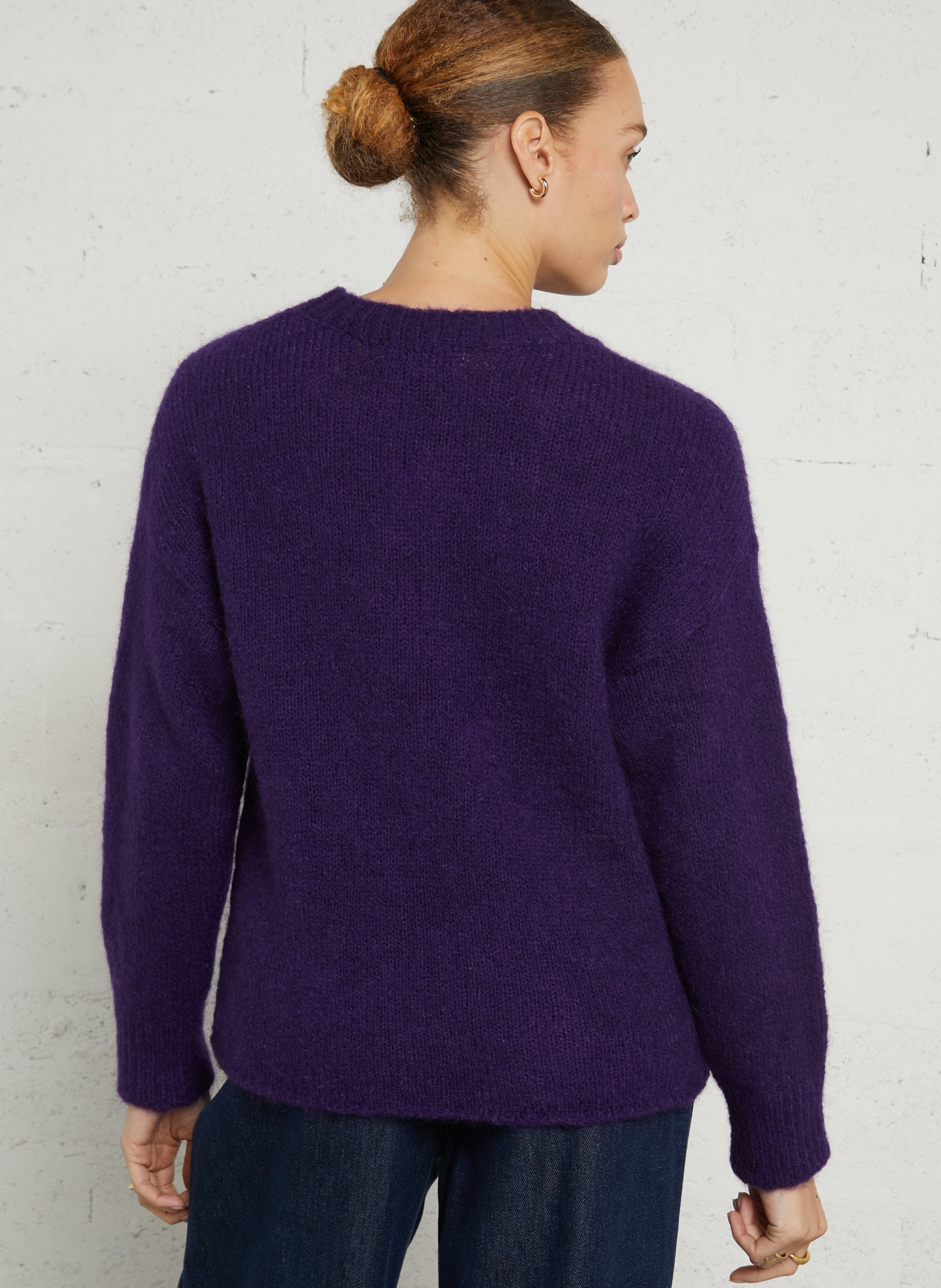 Round neck knit sweater MAISON ANJE Purple