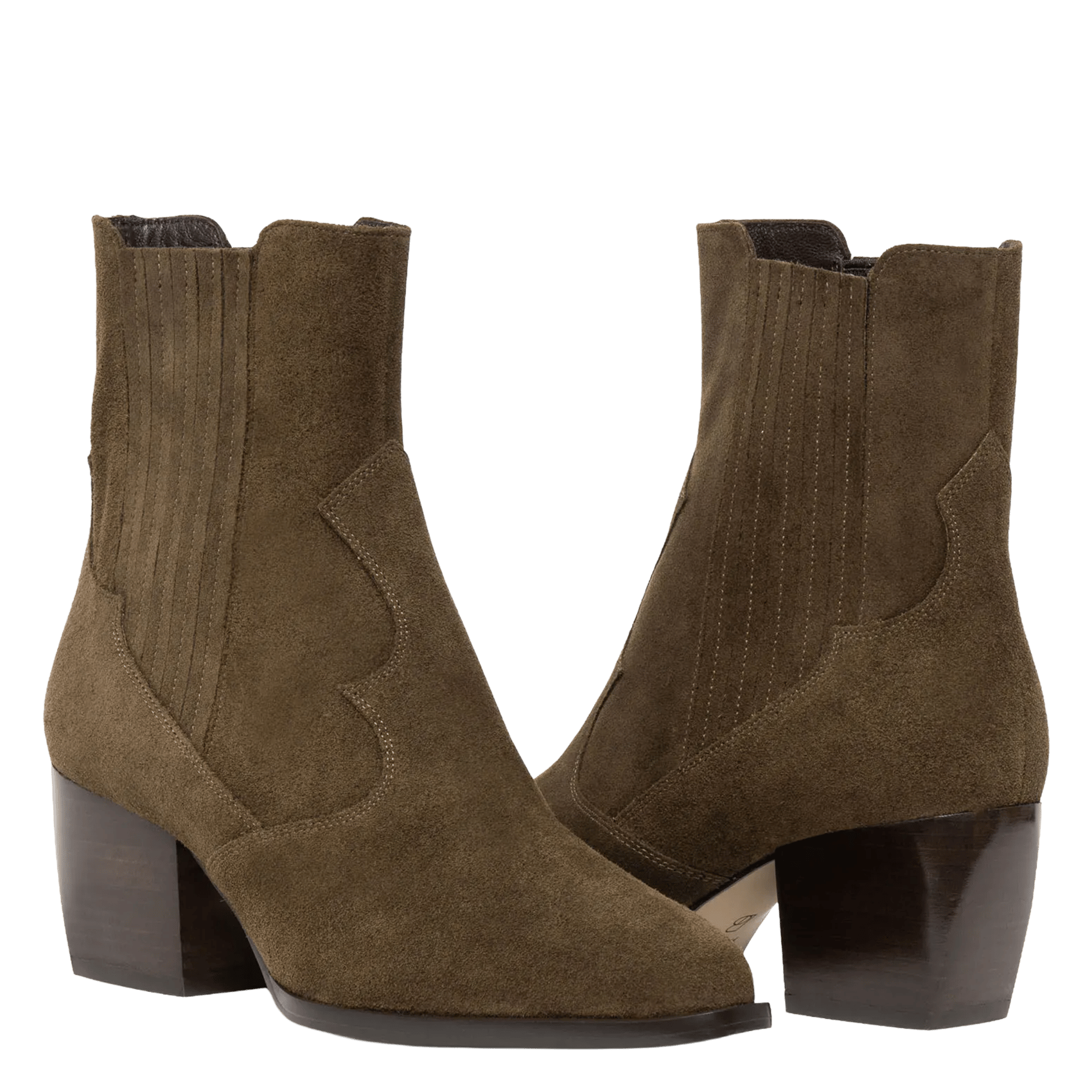 Leather mid-calf boots BOCAGE Green