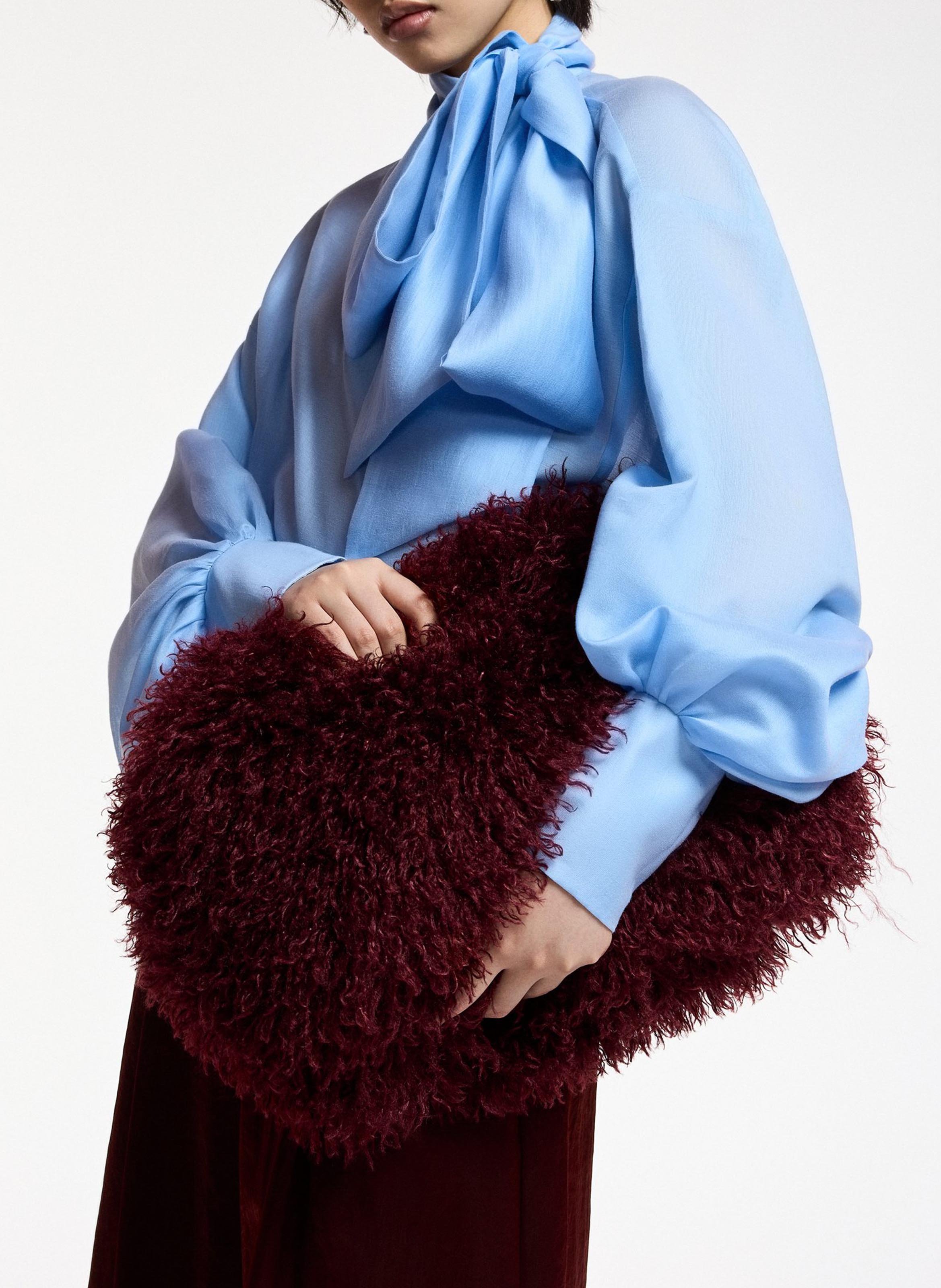 Bluse mit Schluppenkragen | Blau ESSENTIEL ANTWERP Damen