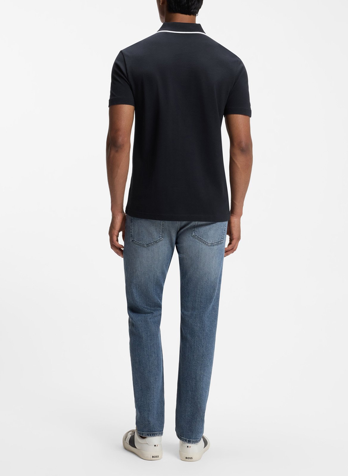 Straight cotton polo shirt BOSS Blue