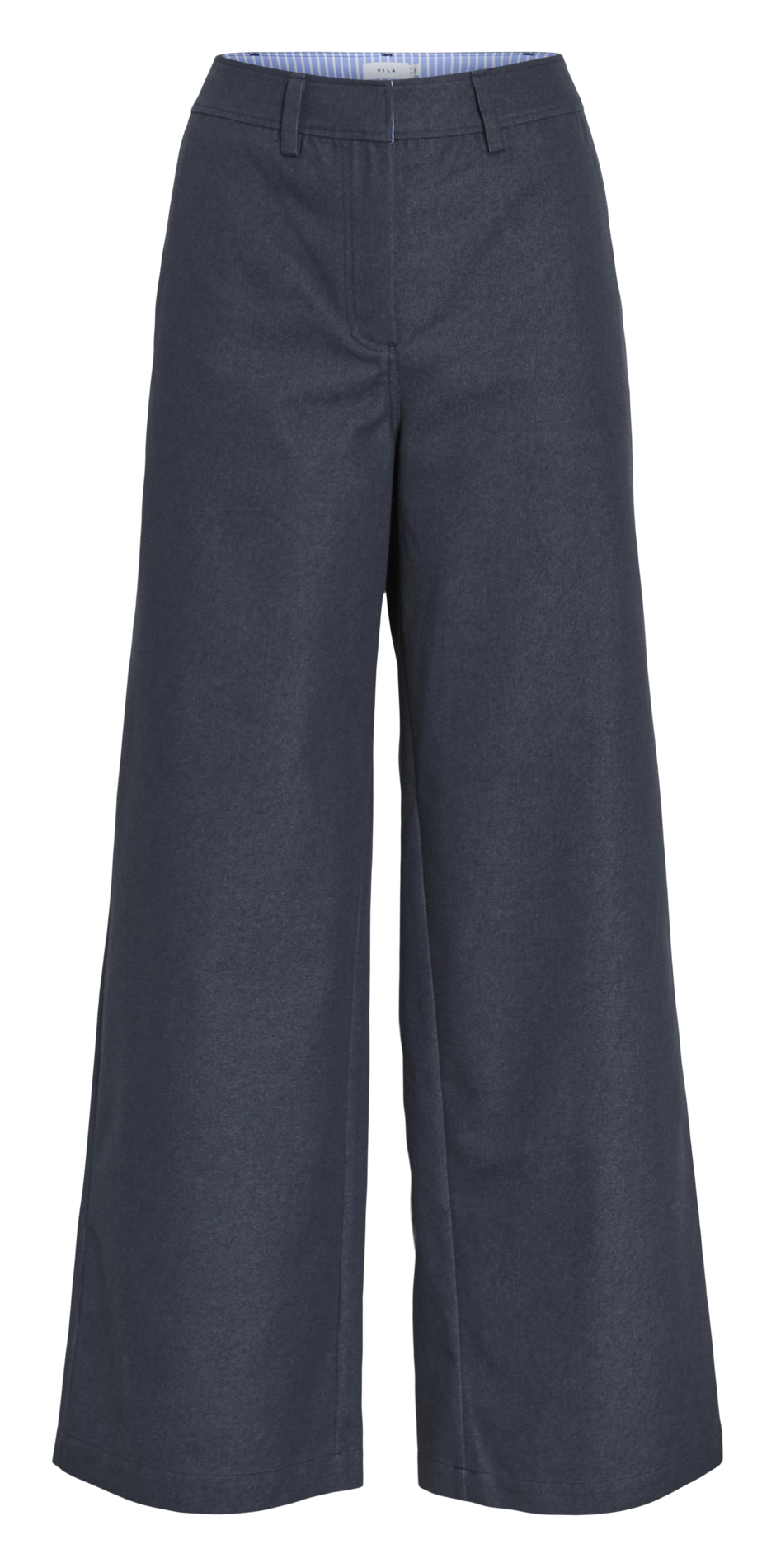 Pantalon large taille haute uni VILA Bleu