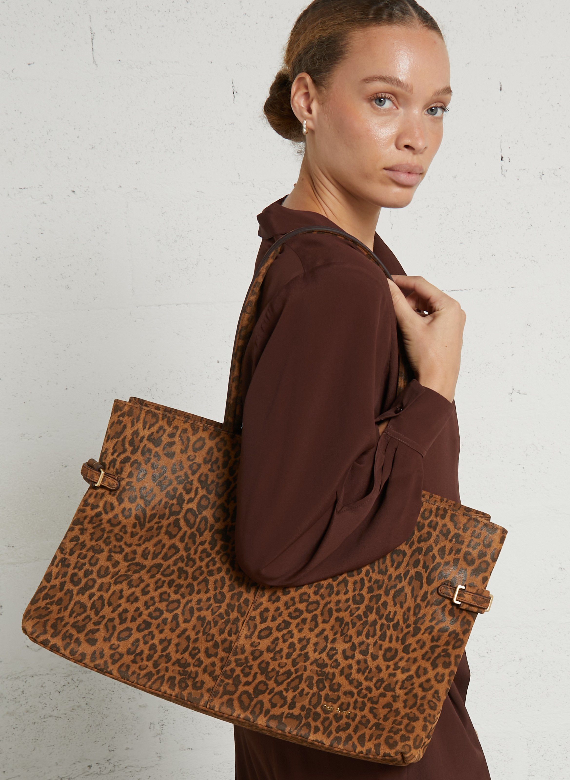 Shopper van leer NAT & NIN Bruin