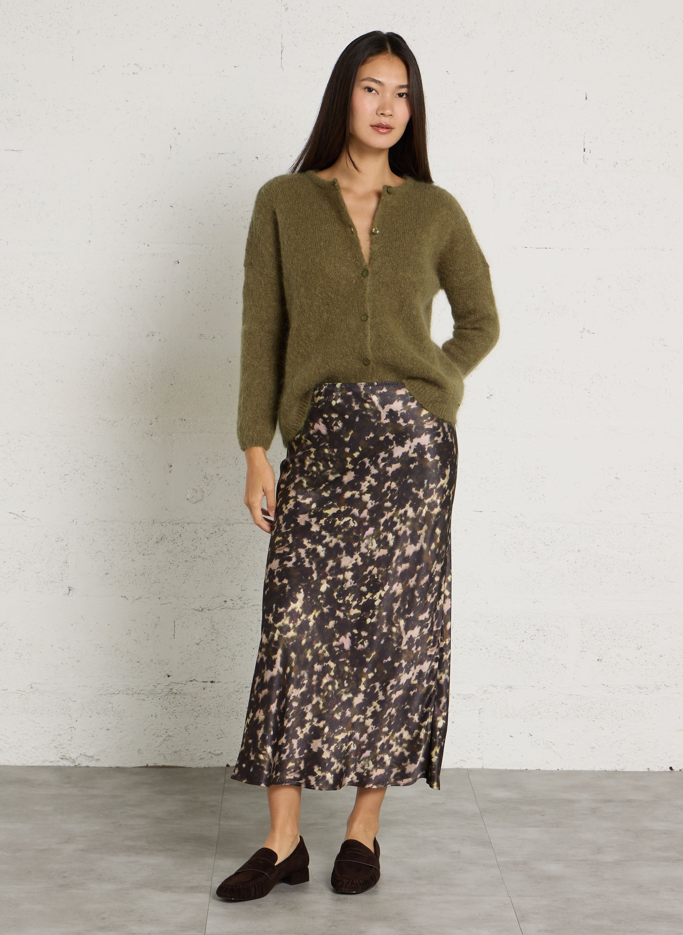 Loose-fit mohair-mix cardigan  DES PETITS HAUTS Green