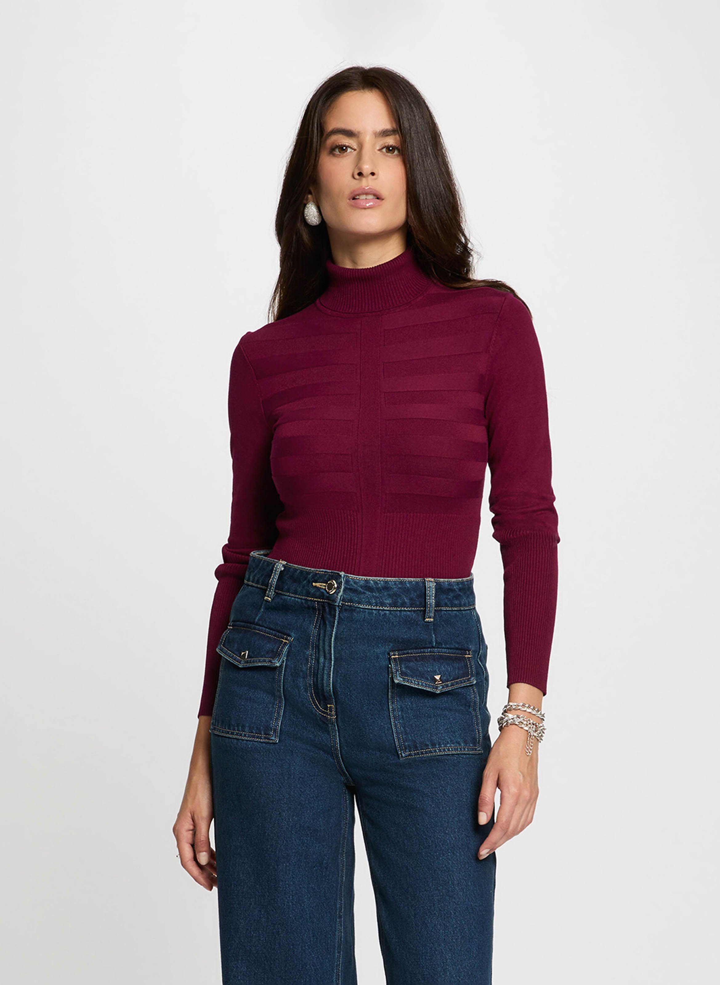 Rollkragenpullover MORGAN Violett