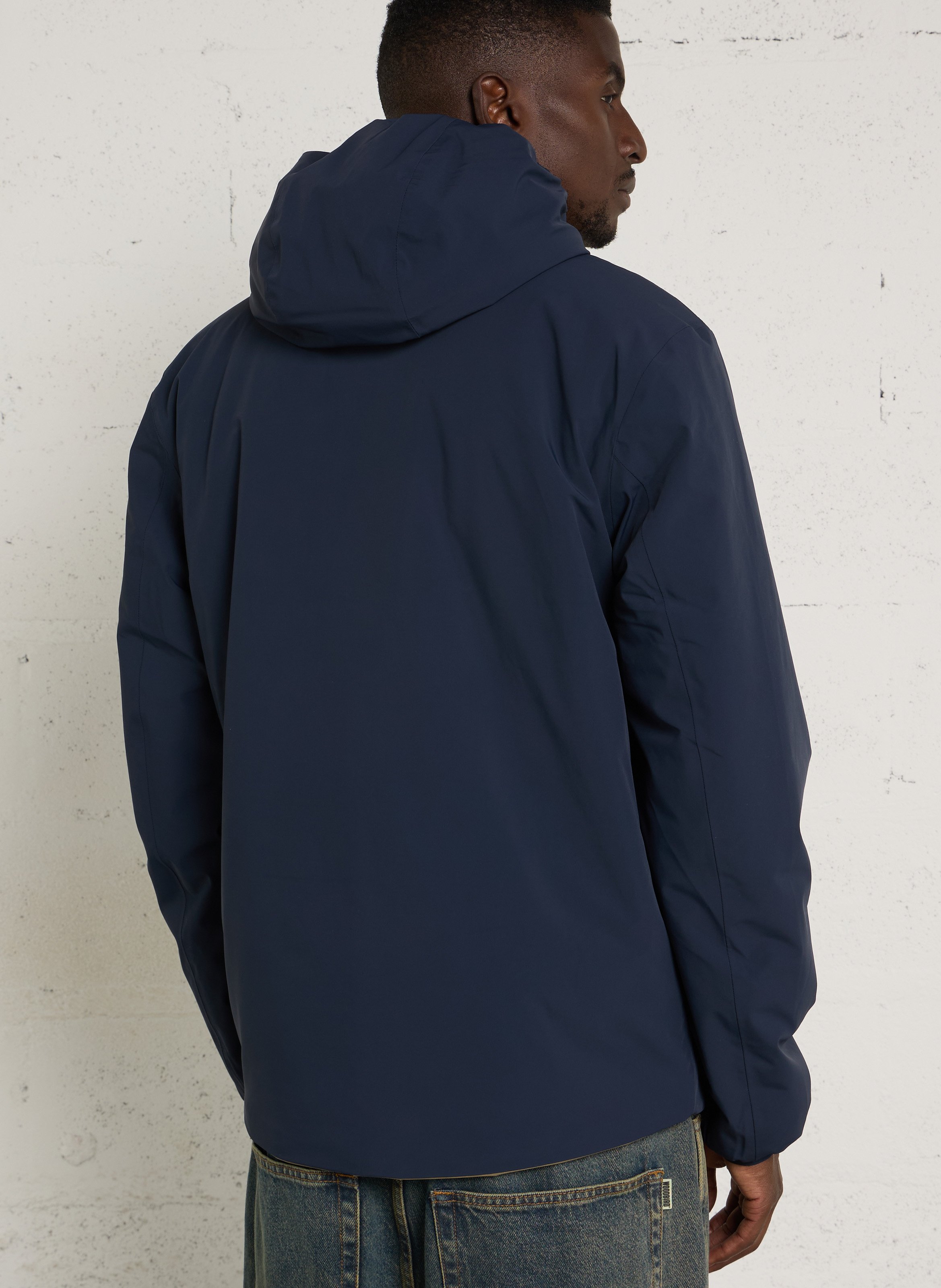 Straight windbreaker with high collar K-WAY Blue