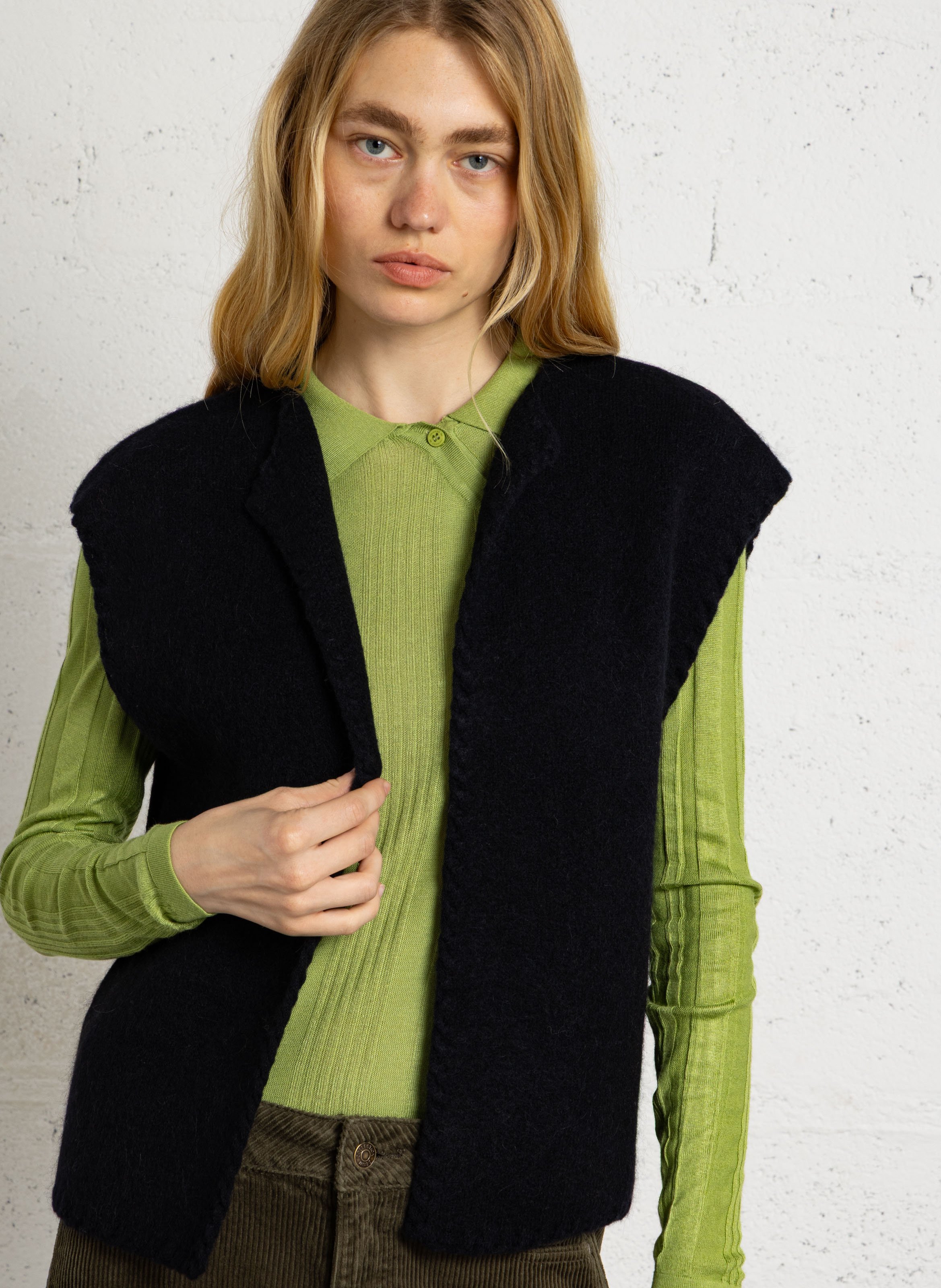 Gilet sans manches en laine mélangée MAISON 123