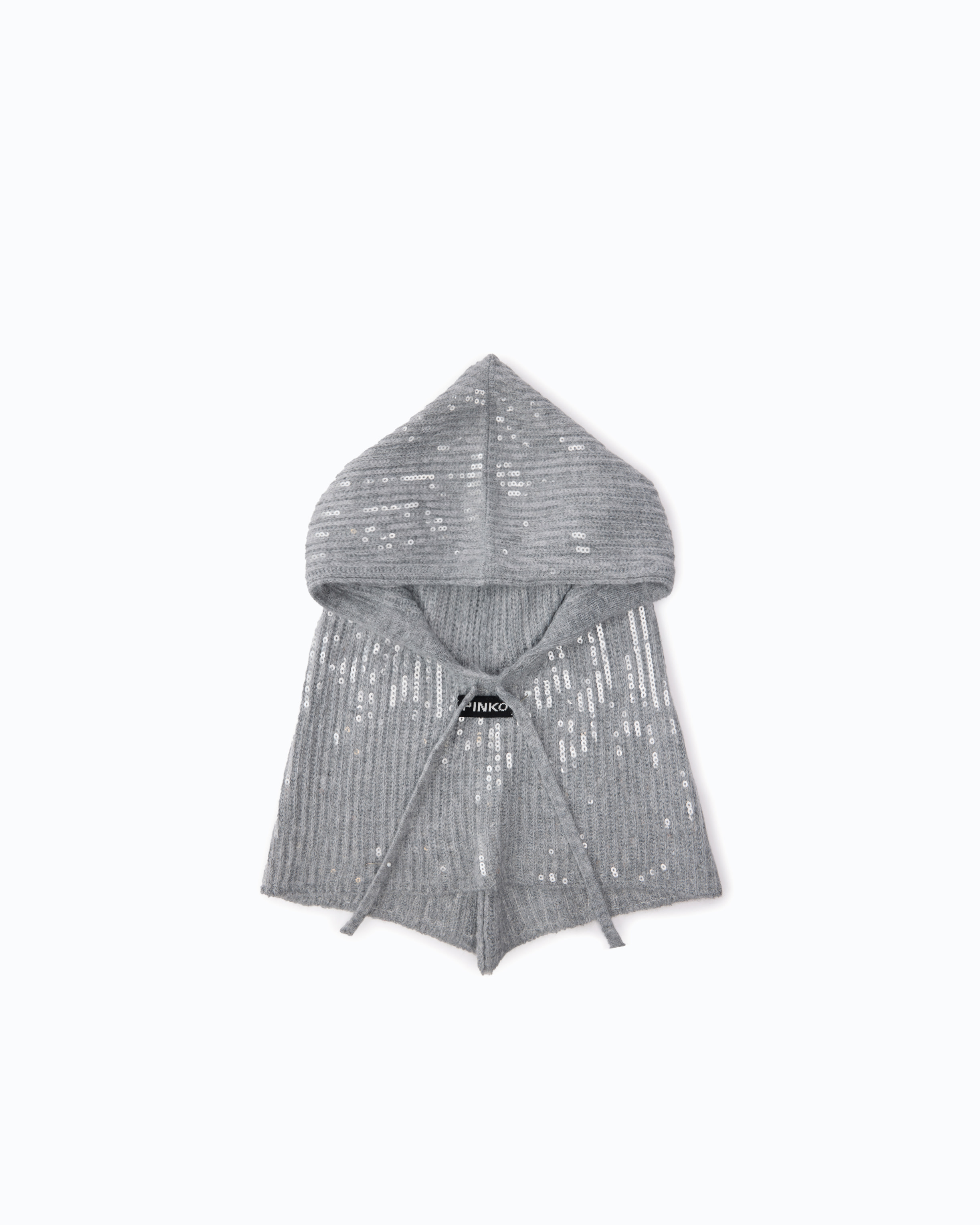 Sequin balaclava with drawstring PINKO Grey