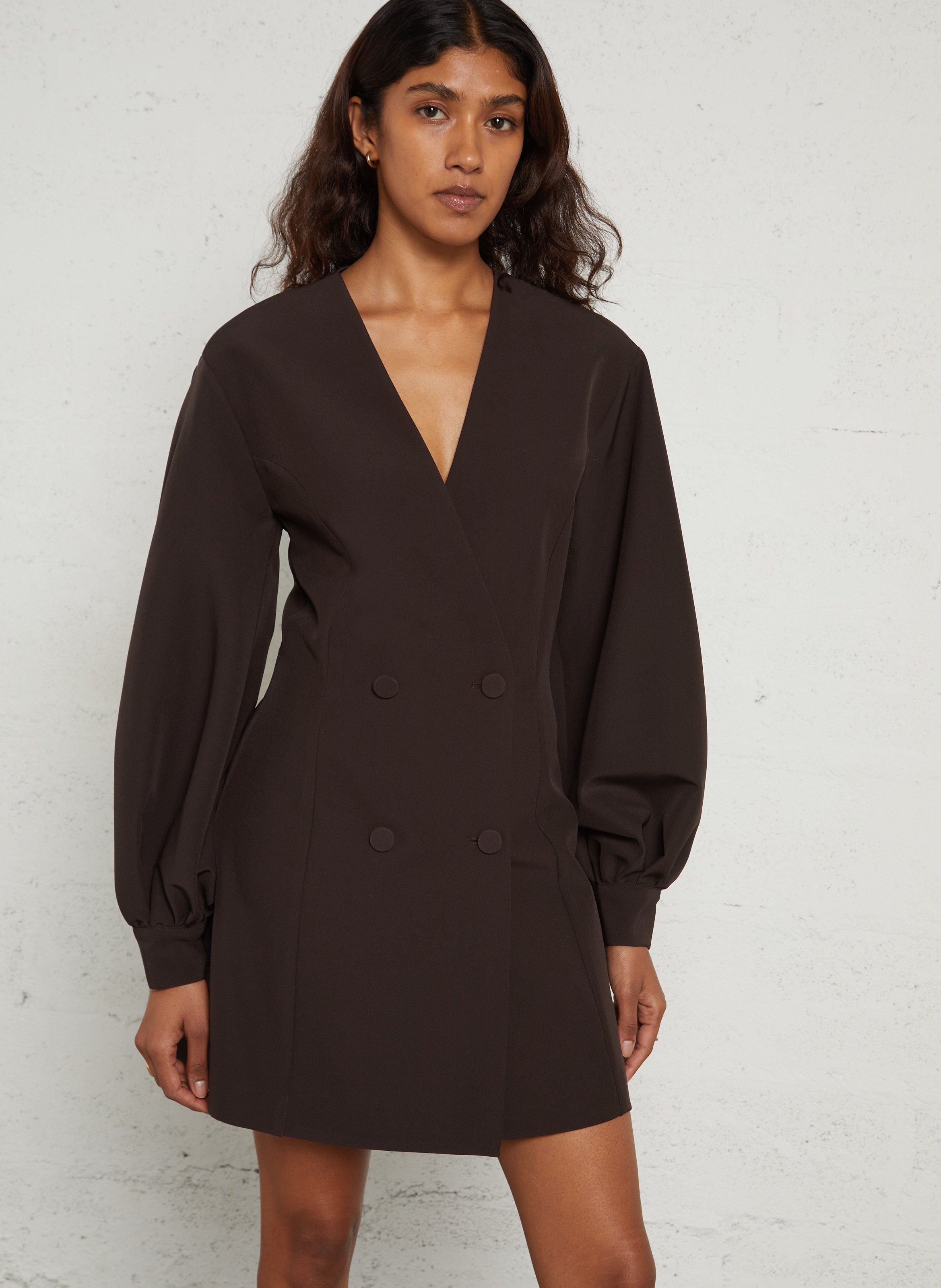 Fitted long-sleeved blazer dress IMPERIAL Brown