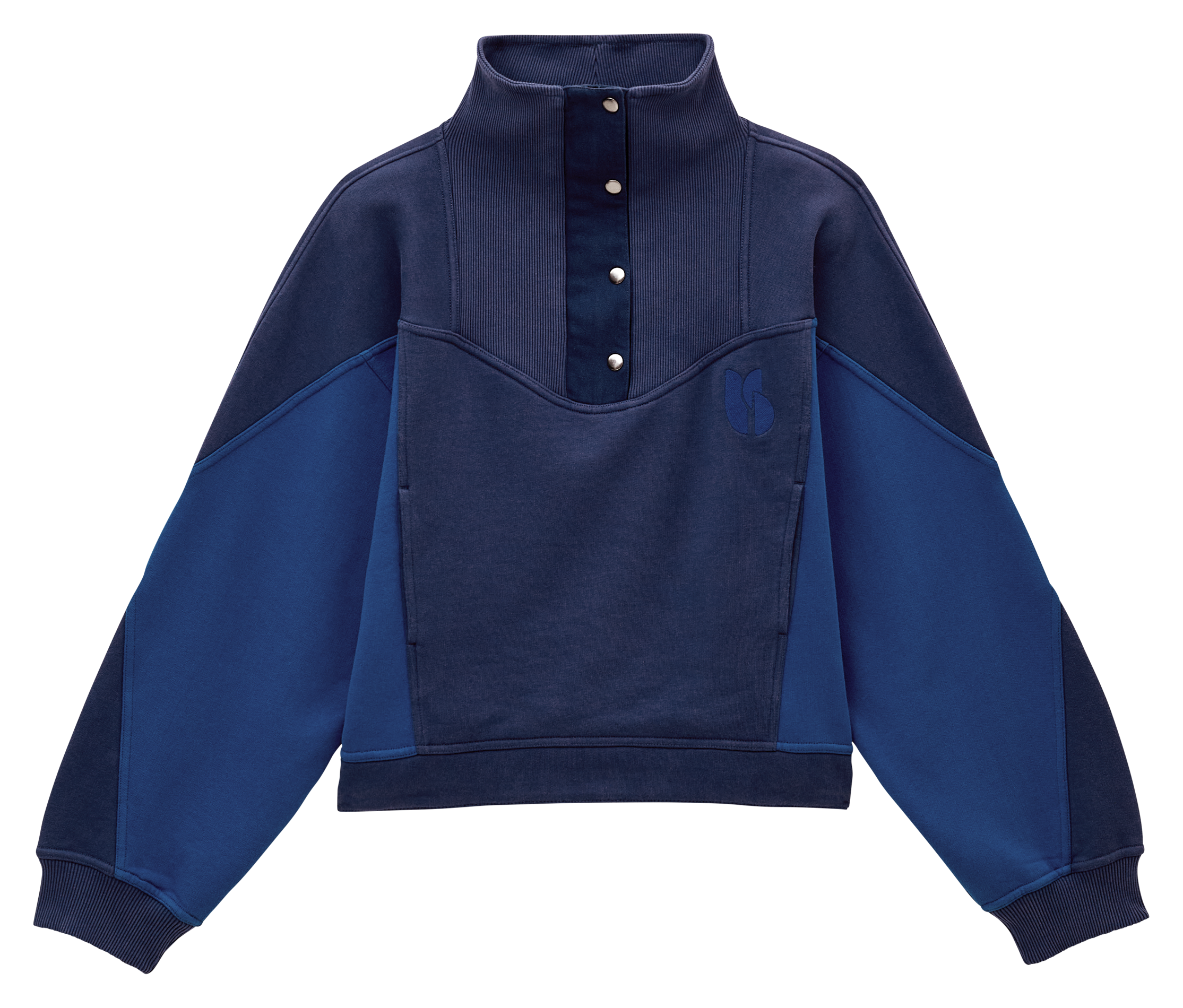 Loose-fit high-neck buttoned sweater | Blue BA&SH Women