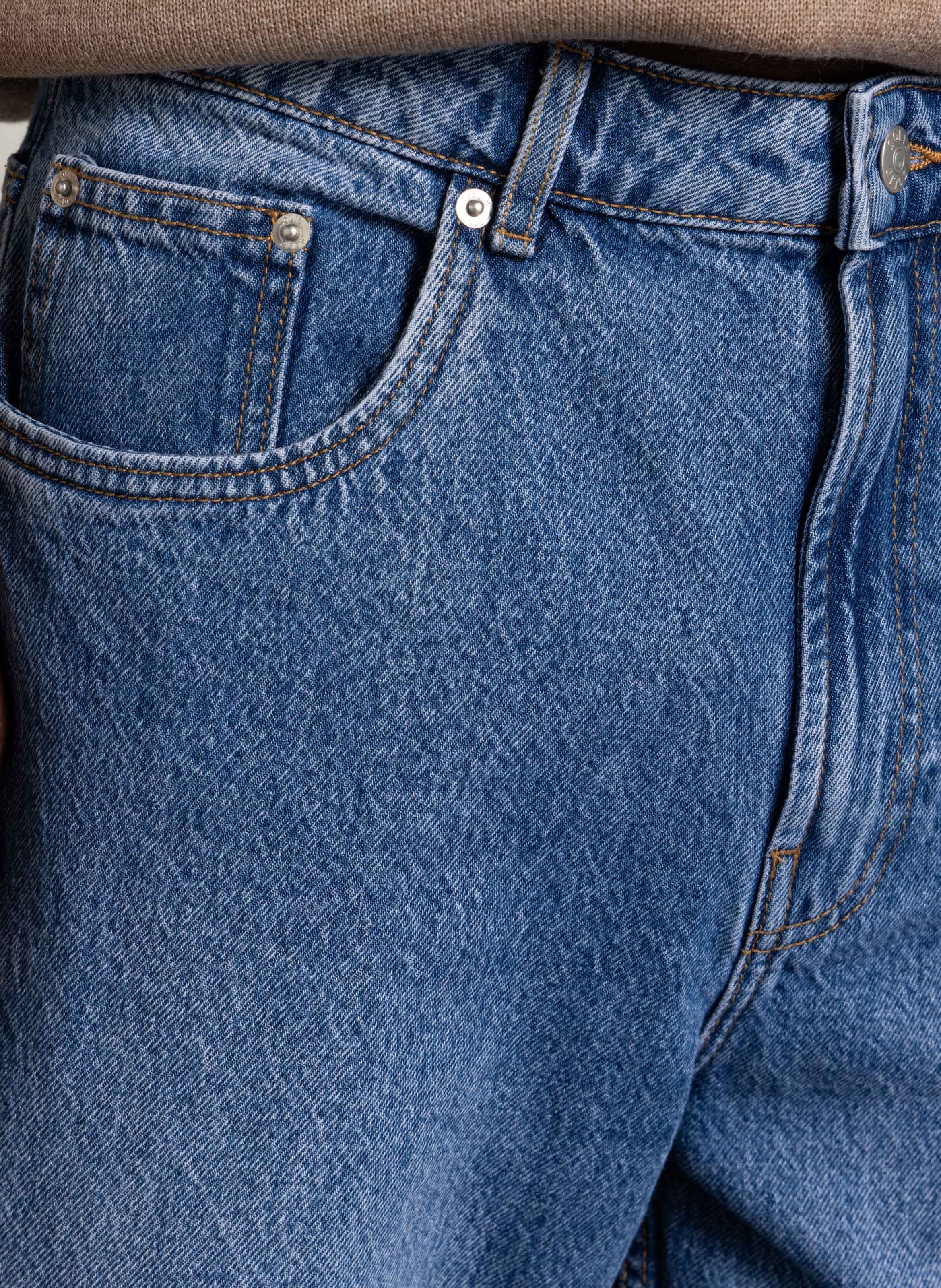 Einfarbige gerade Jeans aus Baumwolle SOLID Blau