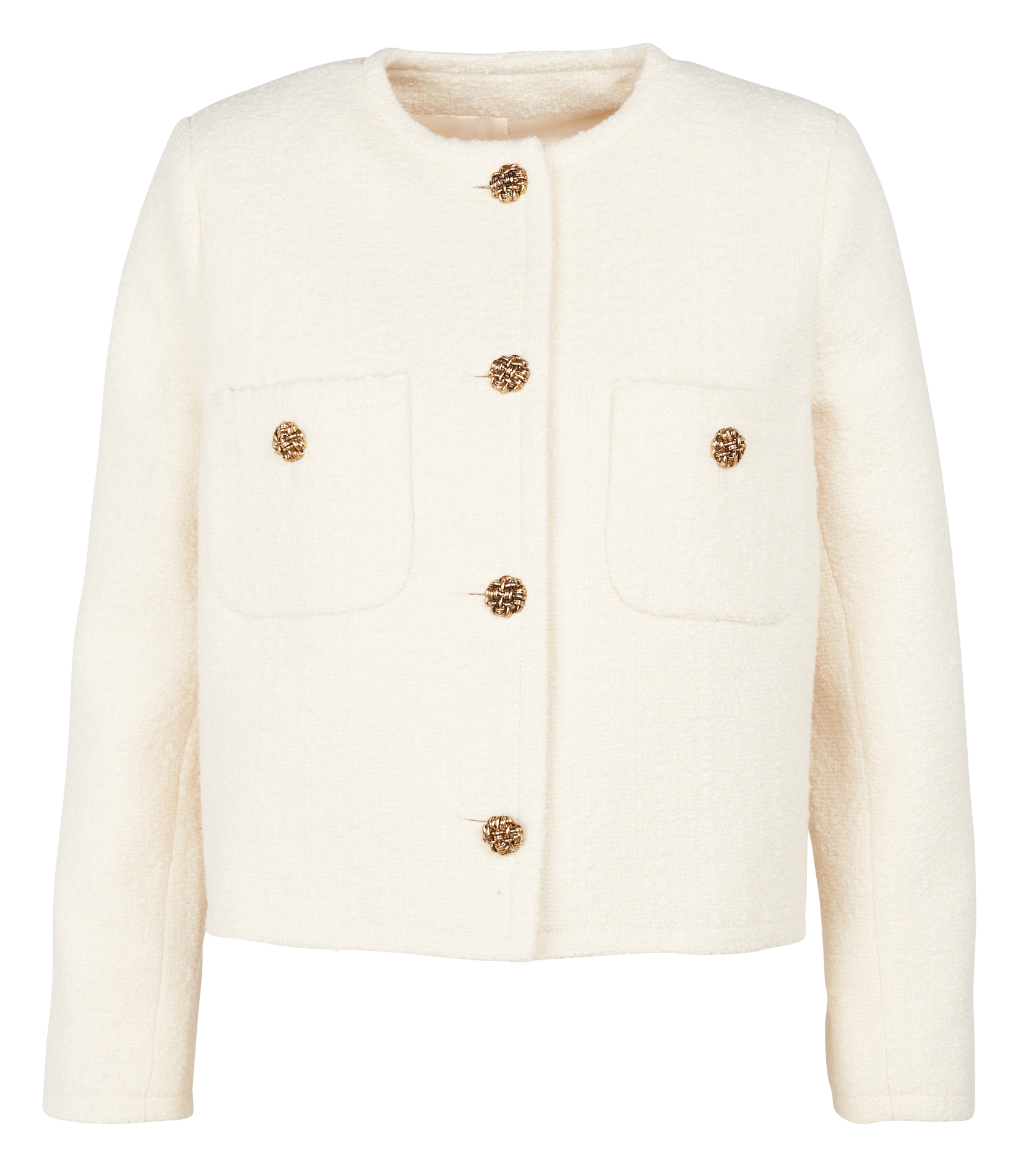 Veste col rond jacquard en coton mélangé  BA&SH Beige