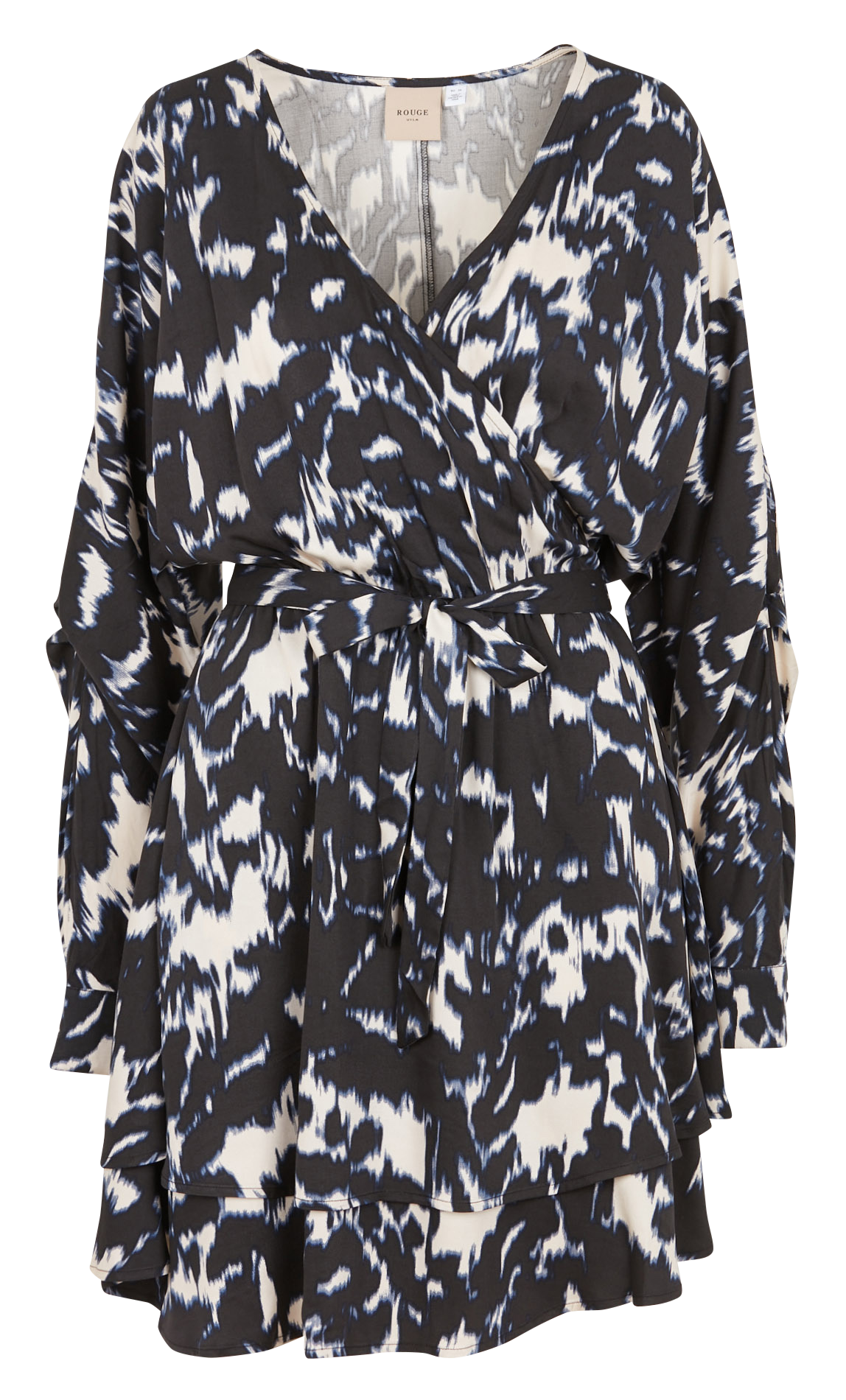 Printed V-neck slim-fit short dress VILA Blue