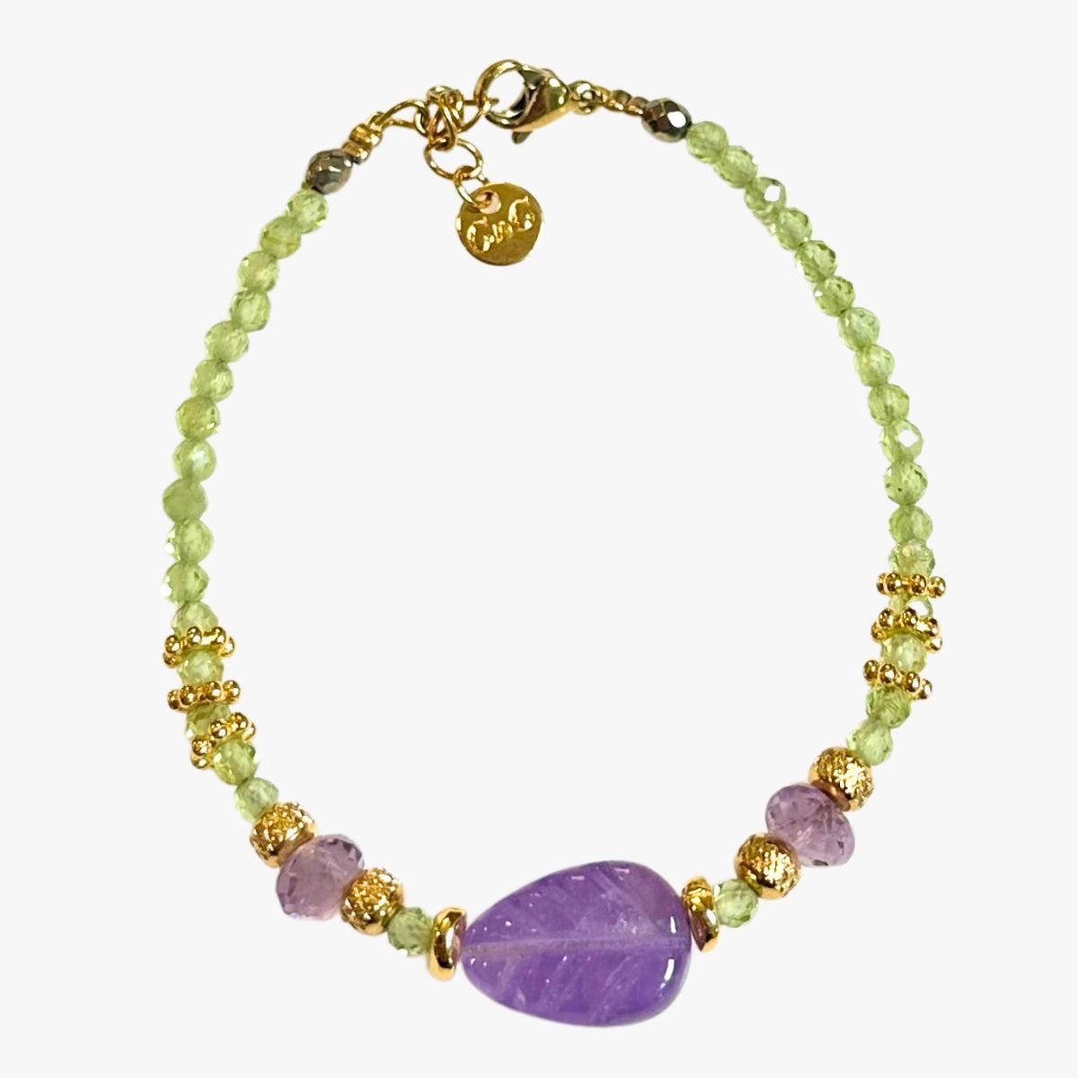 Aventurine and Amethyst Bracelet GINANDGER Multicolored