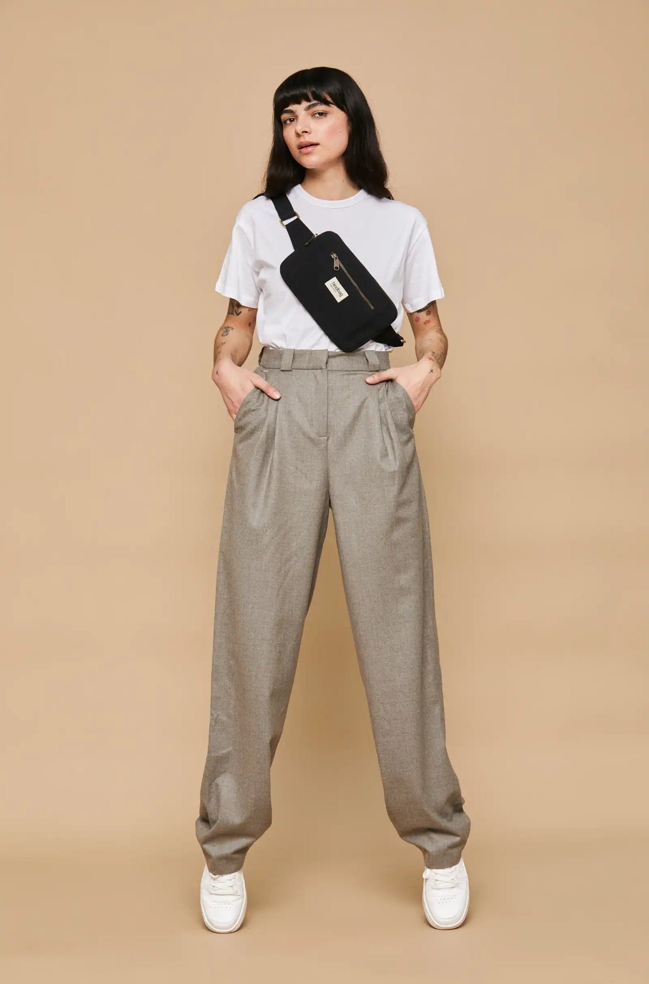 Cotton waist bag HINDBAG Black