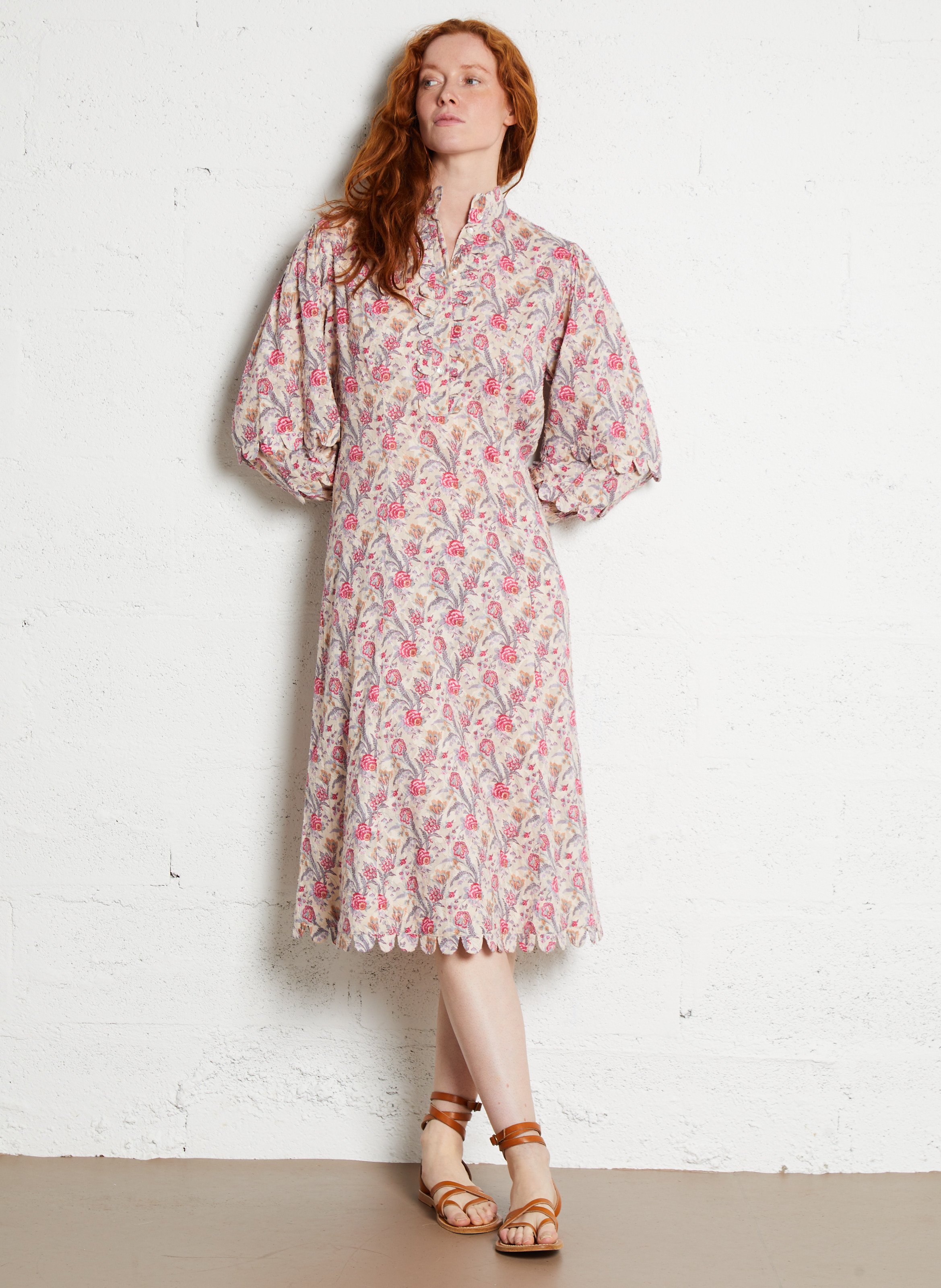 Robe midi fleurie manches longues ANTIK BATIK Multicolore