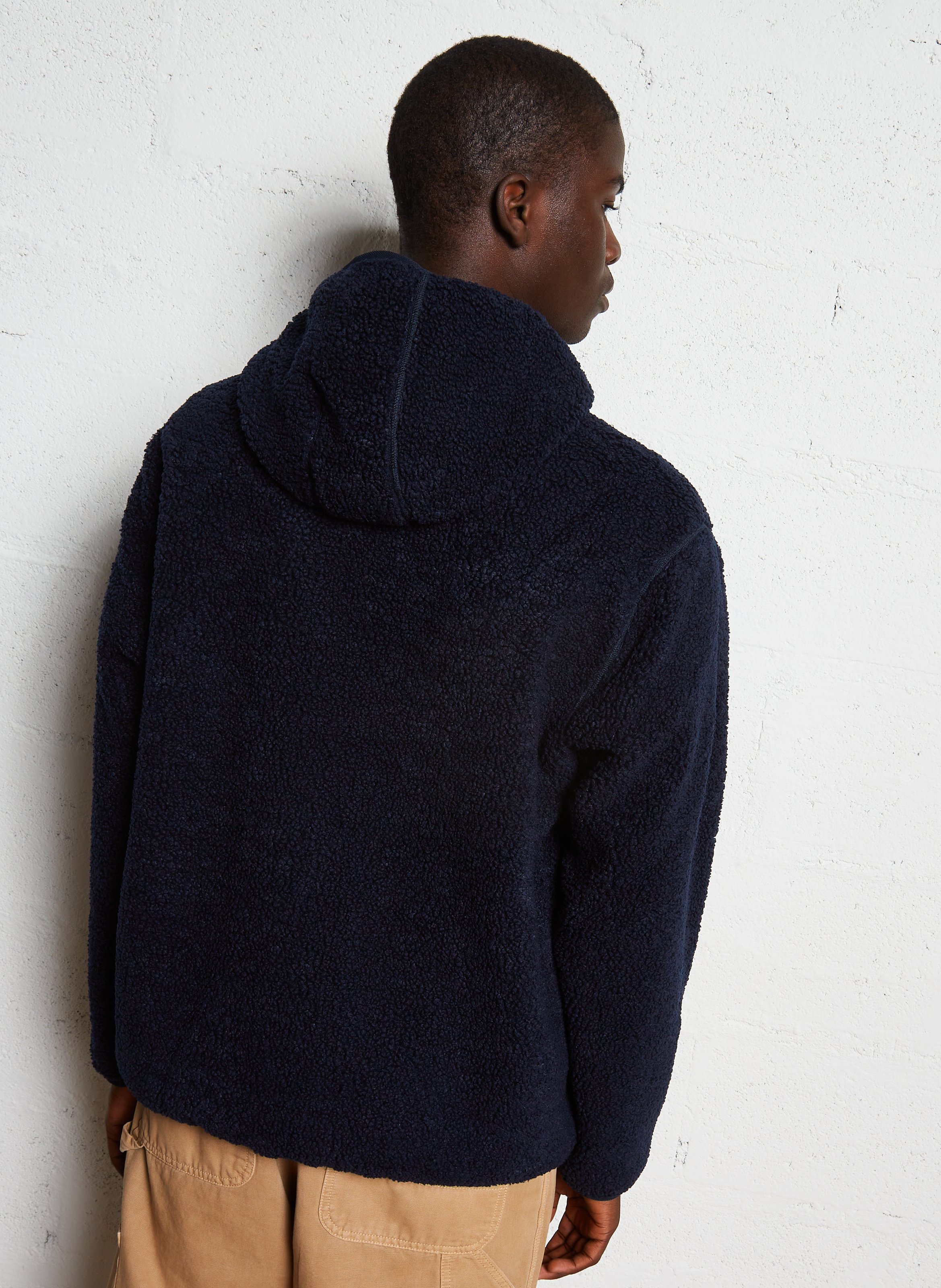 Polaire à capuche Bleu