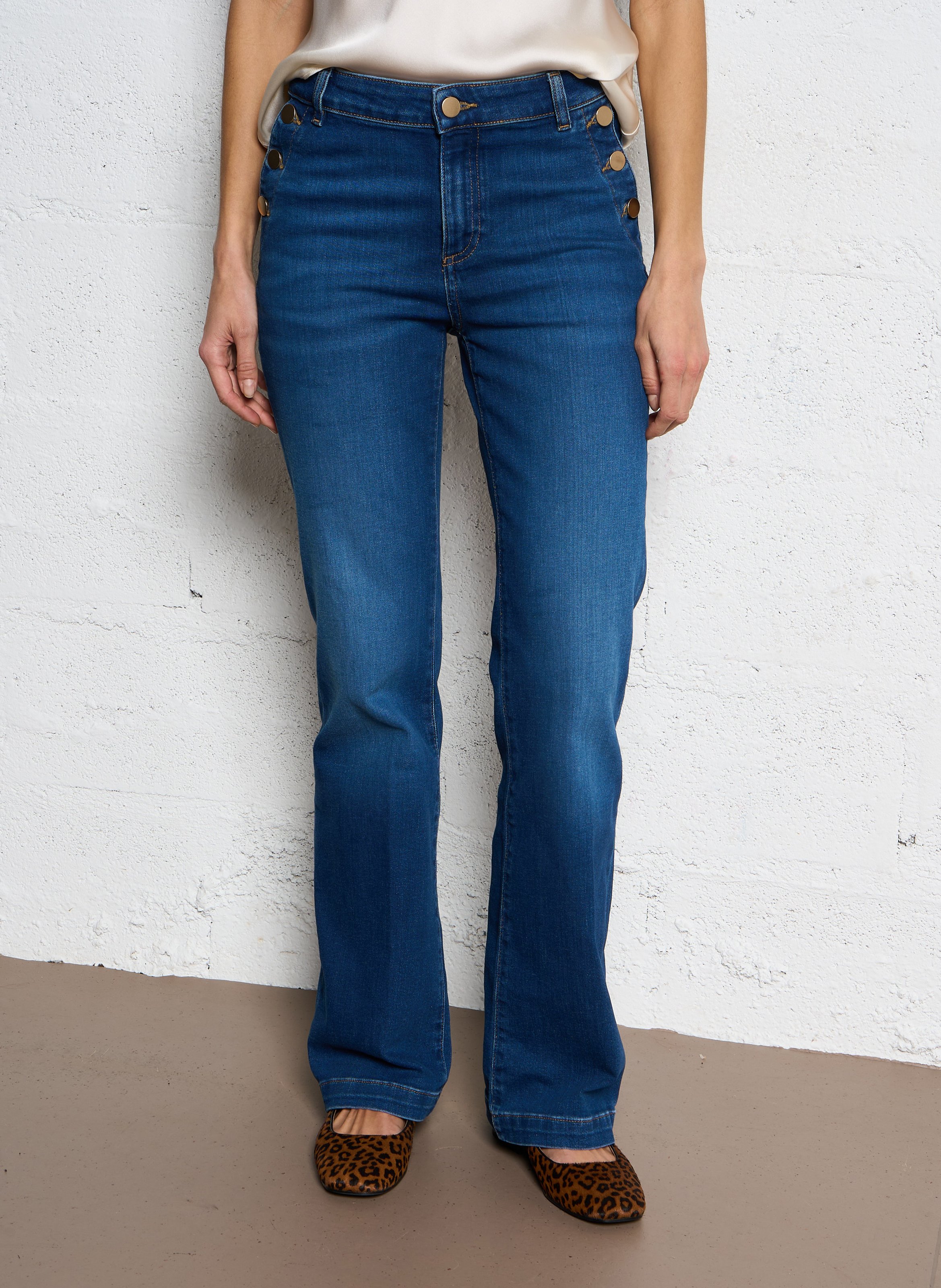 Jean droit en coton mélangé MAISON 123