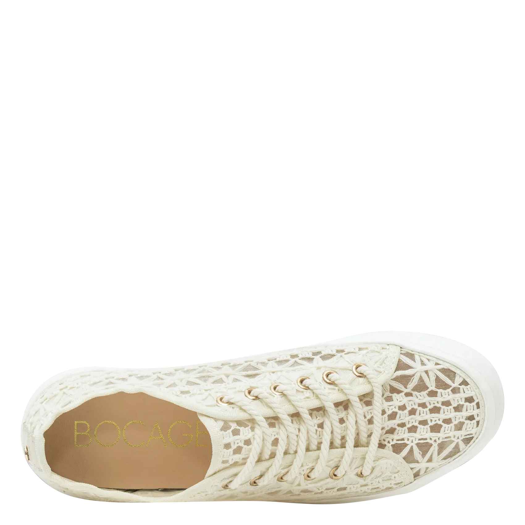 Espadrilles brodées à lacets BOCAGE Beige