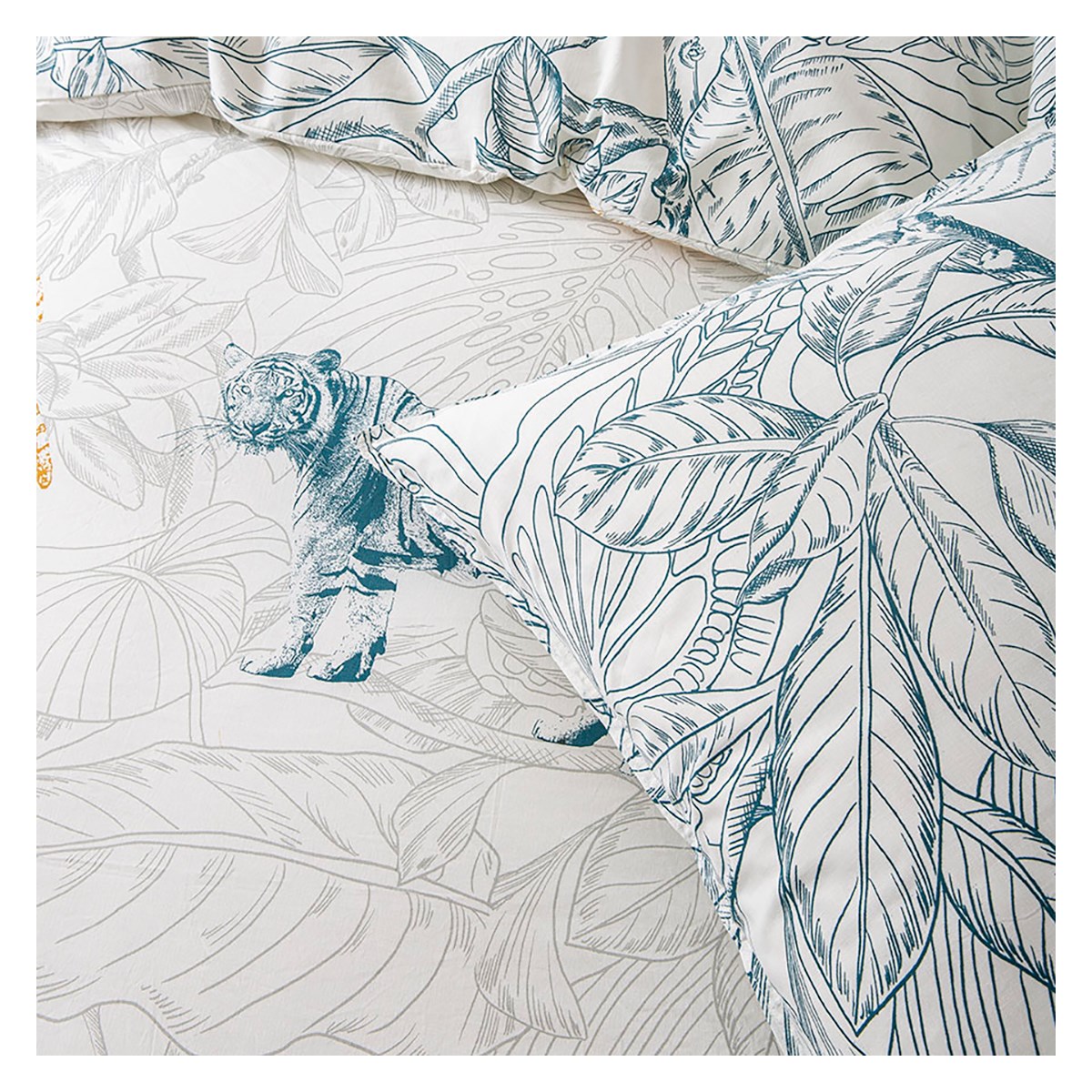 Printed cotton bedding set TODAY LINGE DE MAISON White