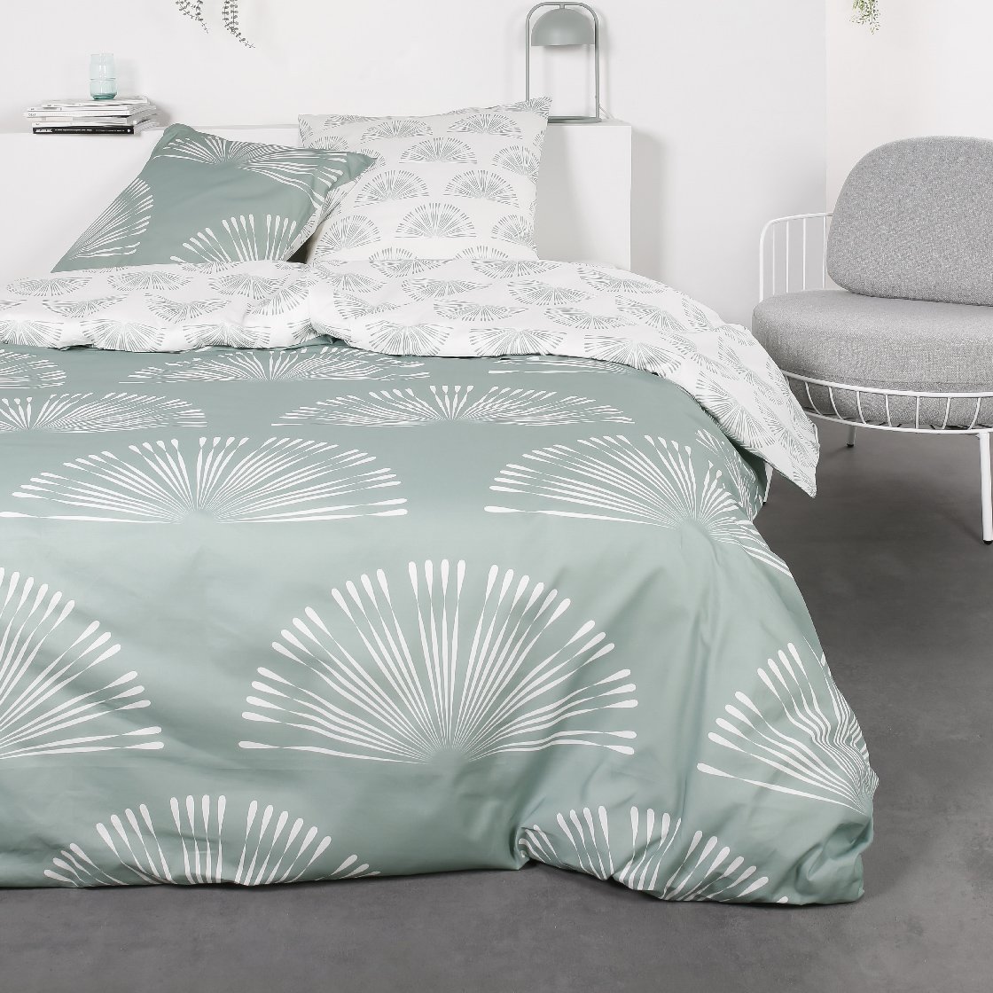 Printed cotton bed set TODAY LINGE DE MAISON Green