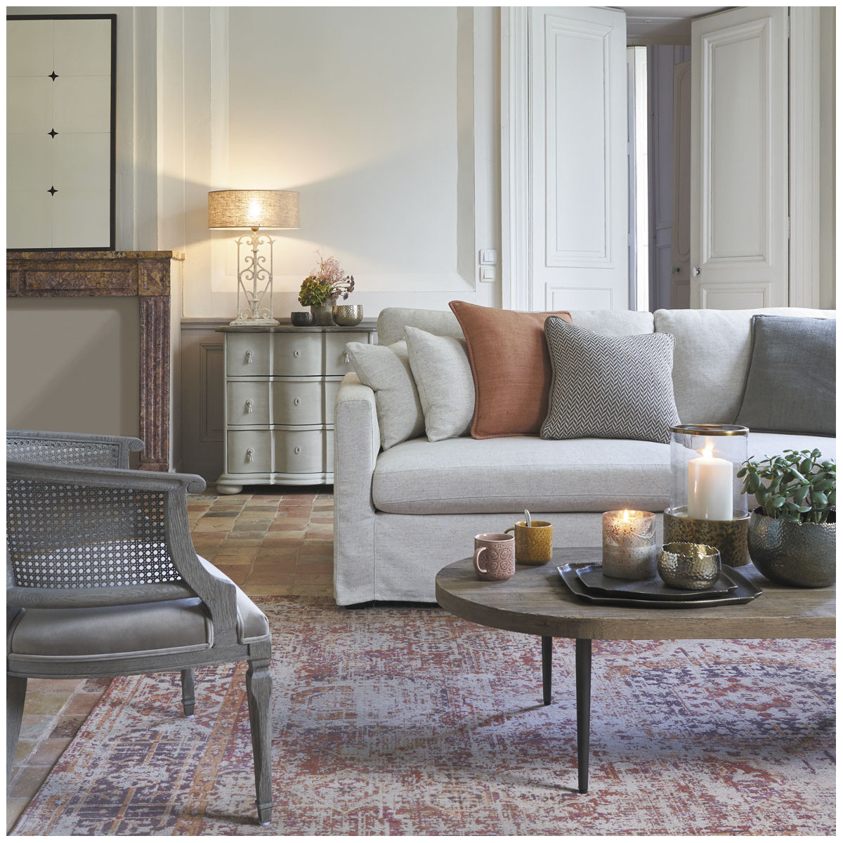 Linen cushion BLANC D'IVOIRE Grey