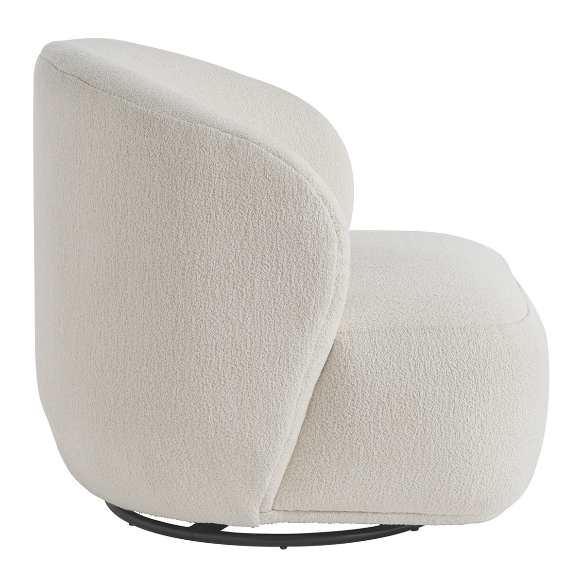 Swivel armchair in bouclé Lisette - cream BLANC D'IVOIRE Beige