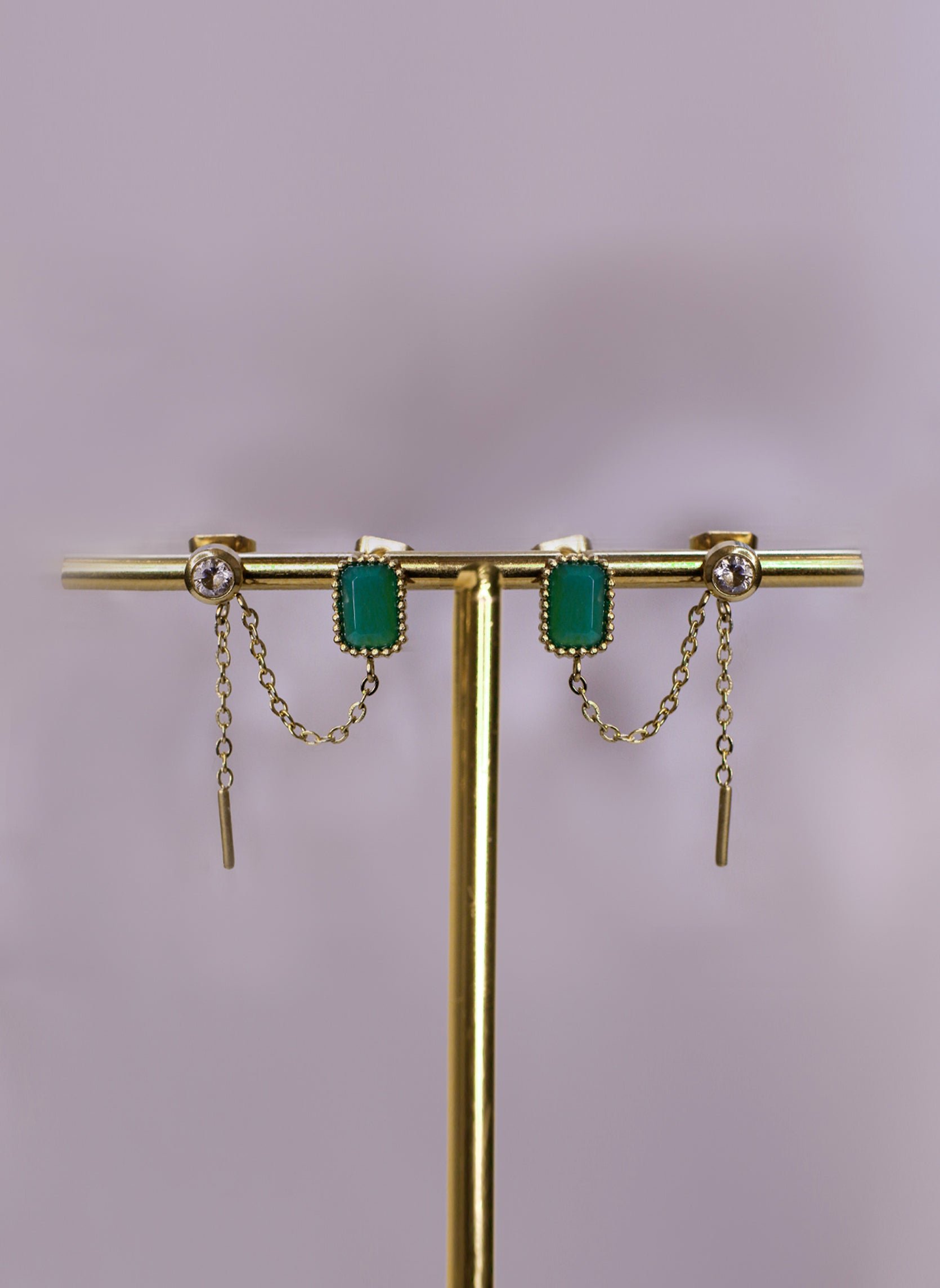 Dangling earrings DAMONA AEC Paris Green